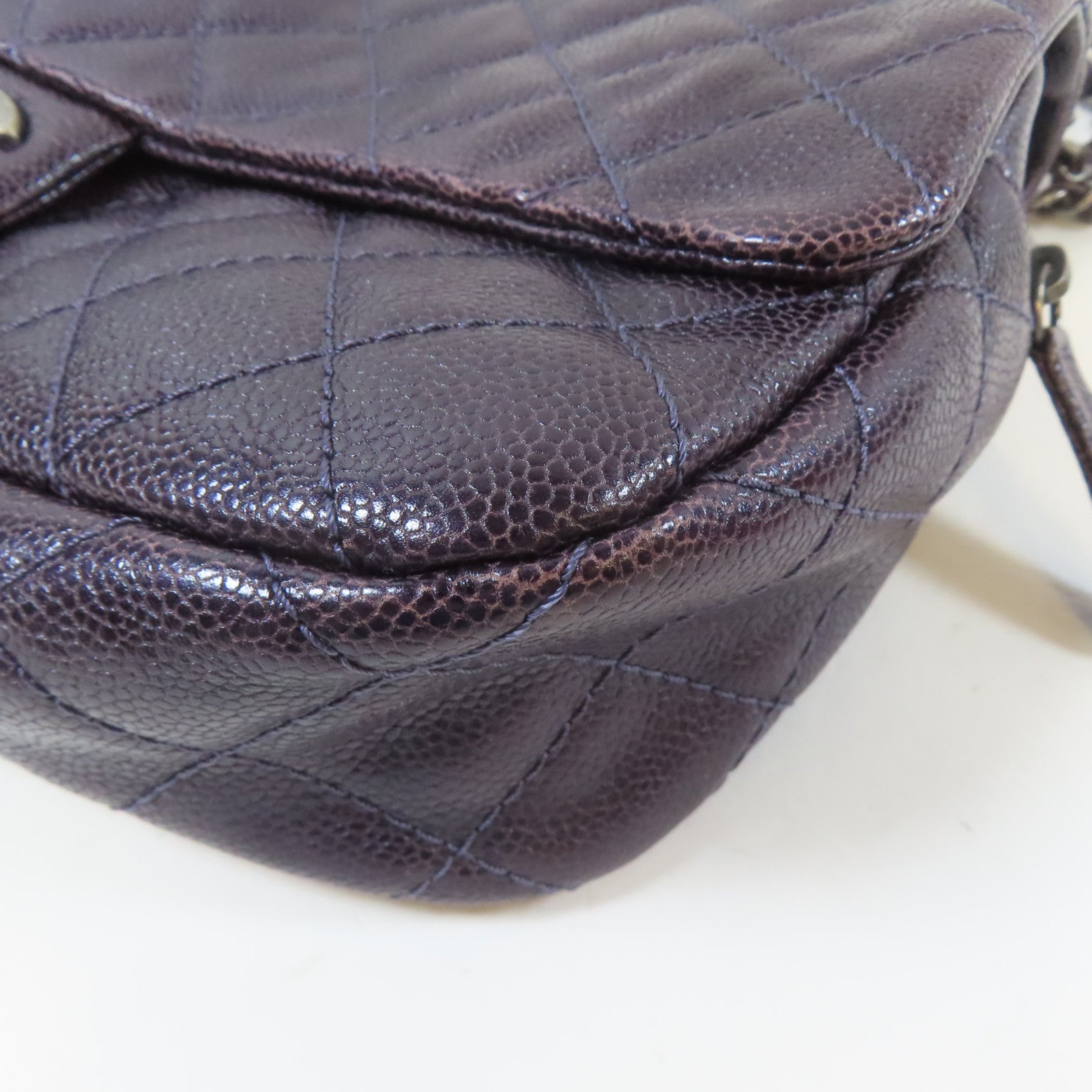 CHANEL 【激減優惠】菱格Caviar皮革Chain Shoulder Bag鏈帶肩背袋紫色