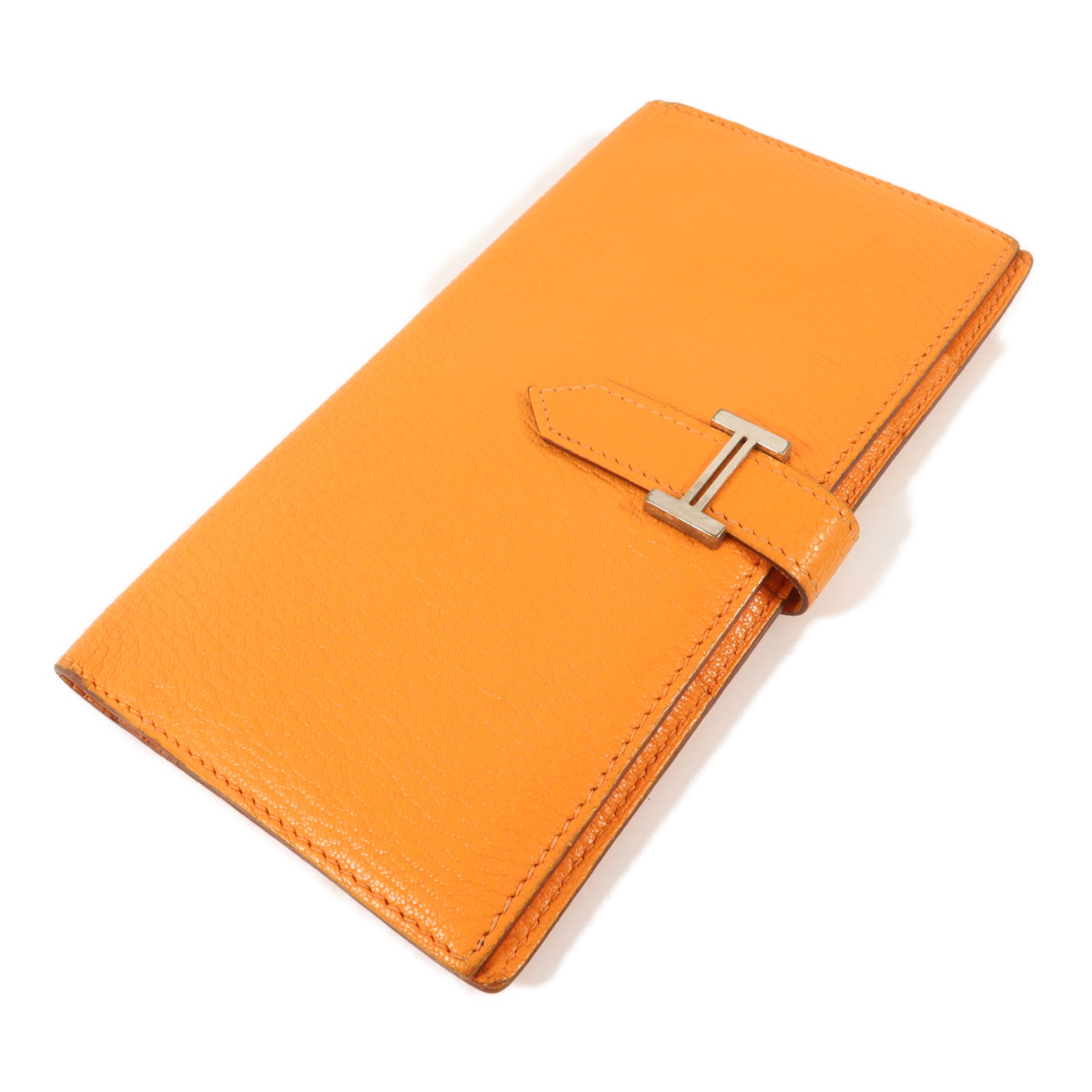 HERMES Chevre皮革Bearn Long Wallet長錢包Apricot