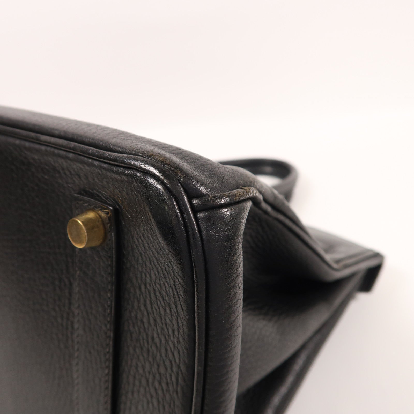 HERMES Ardennes皮革Birkin 25金扣手挽袋Noir