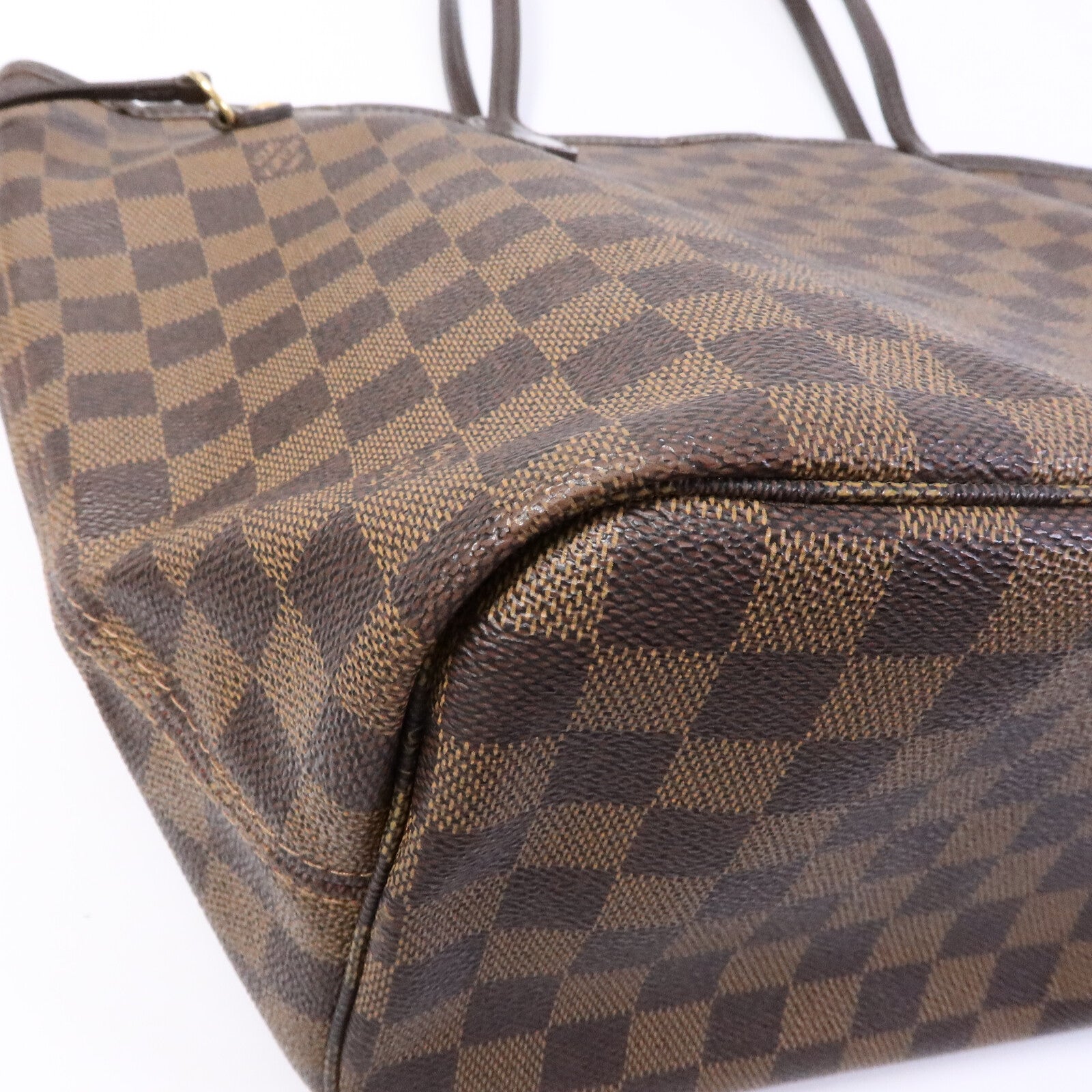 LOUIS VUITTON Damier Neverfull MM金扣肩背袋/手挽袋