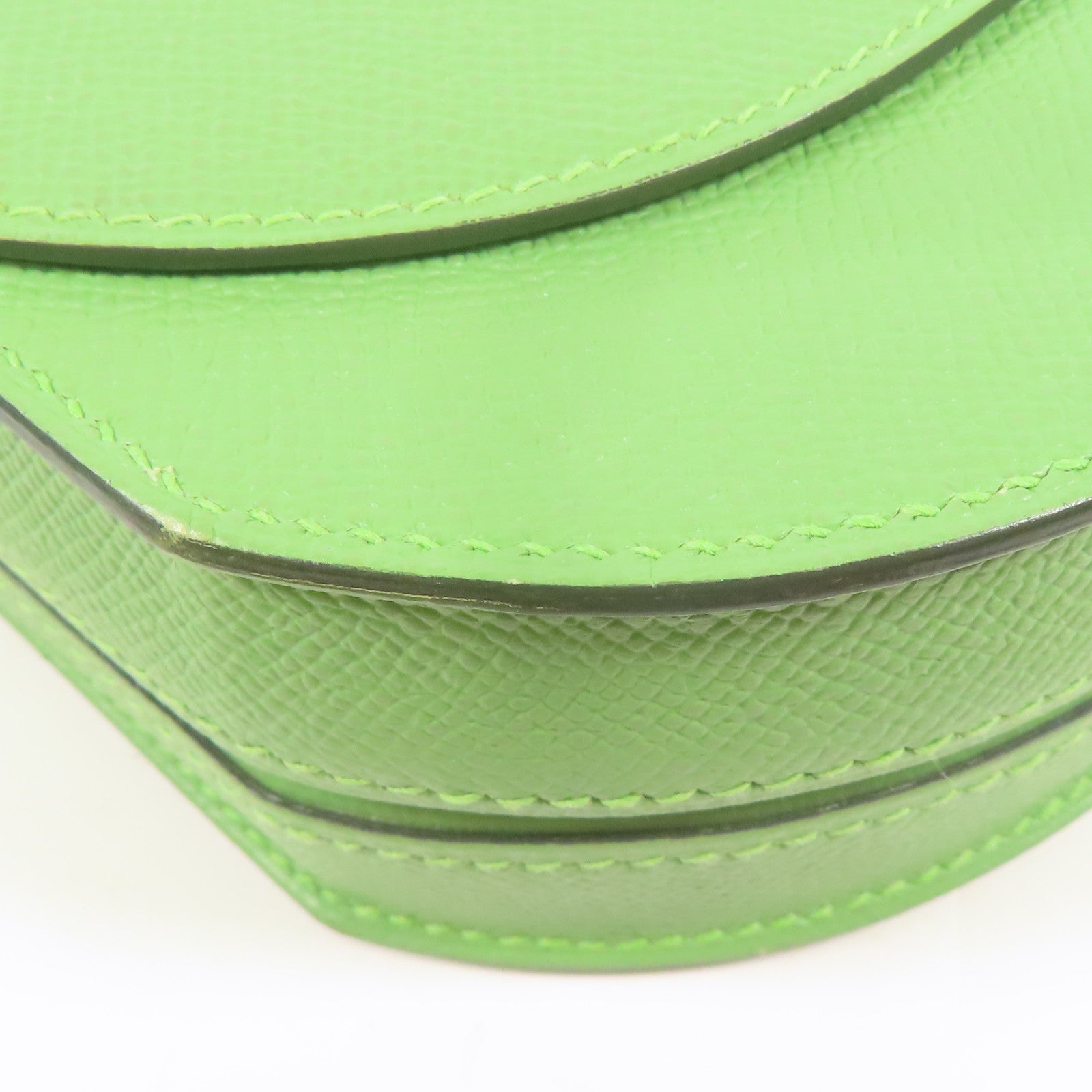 HERMES Epsom皮革Mosaique Mini銀扣肩背袋Vert Criquet