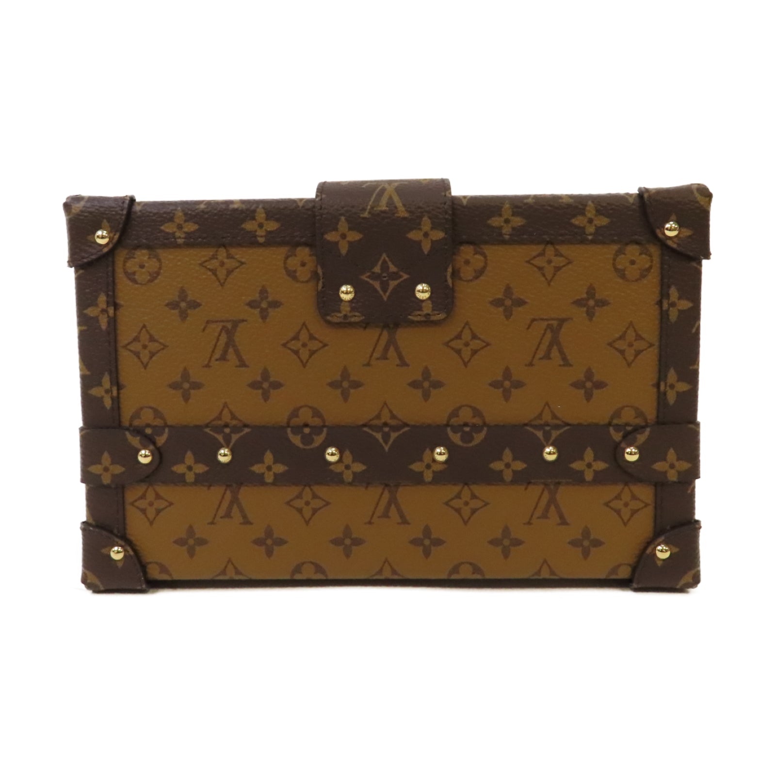LOUIS VUITTON 【激減優惠】Monogram Reverse Petite Malle金扣肩背袋啡色