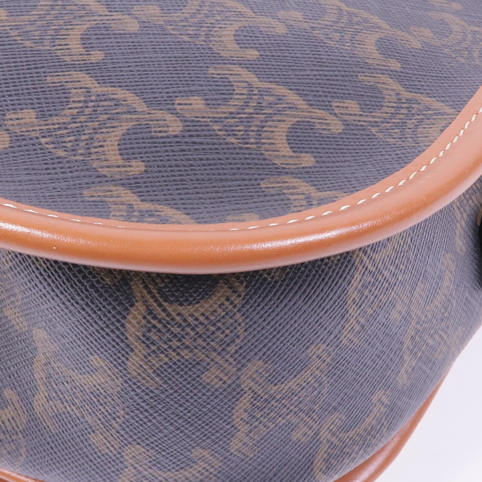 CELINE 塗層帆布Folco Bag金扣肩背袋