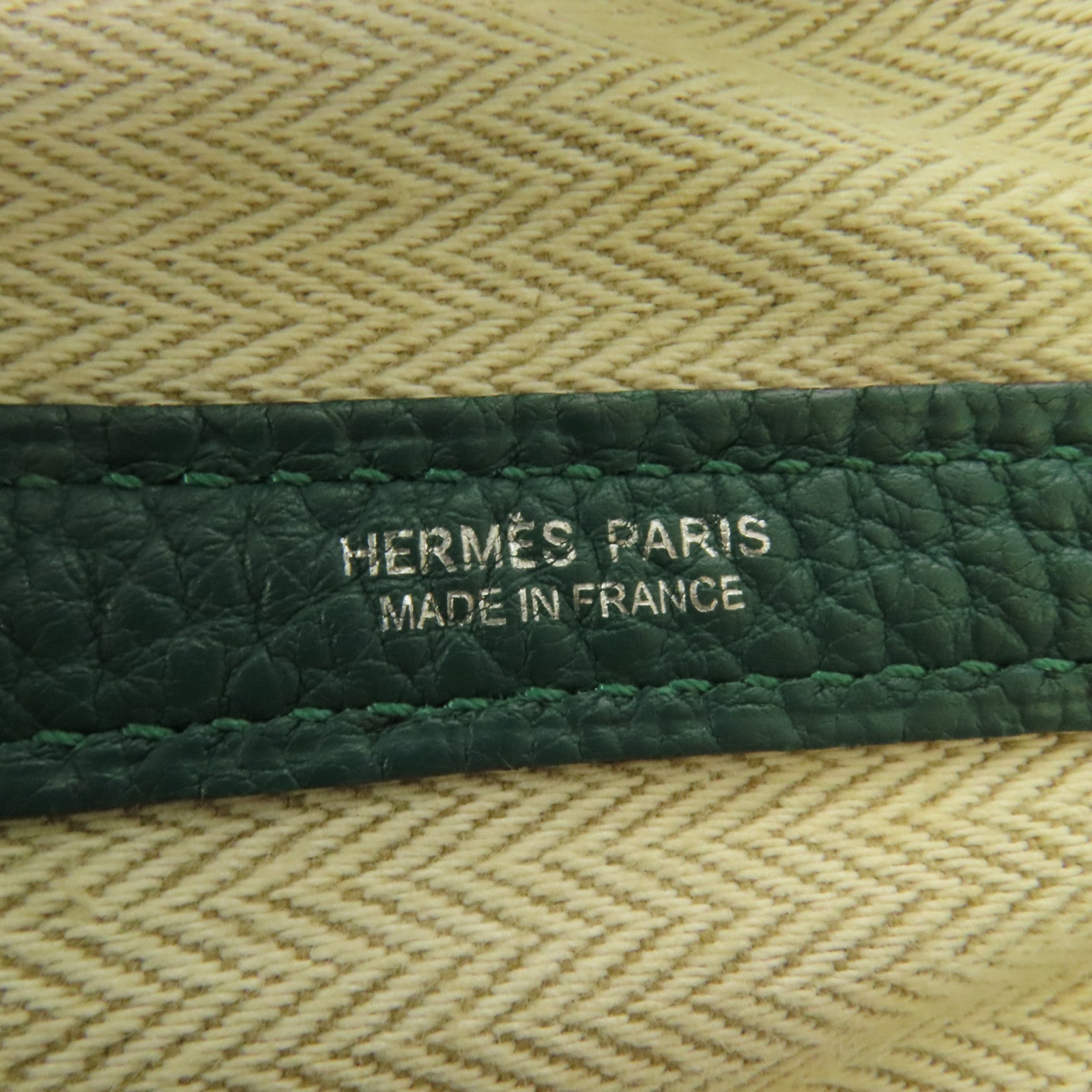 HERMES Negonda皮革Garden Party PM手挽袋Malachite
