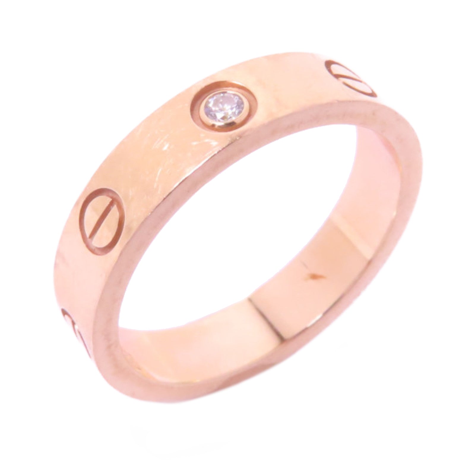 CARTIER 18K玫瑰金Love Diamond Ring鑽石戒指Cartier#51/US#5.75
