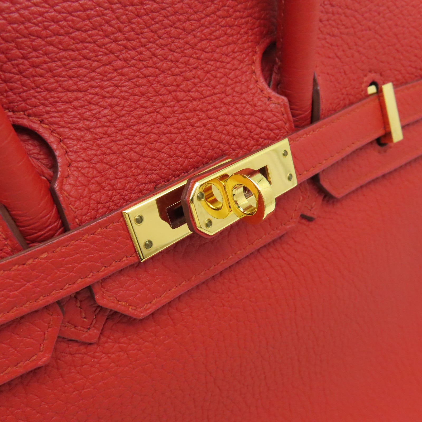 HERMES Togo皮革Birkin 25 Hand Bag金扣手挽袋Rouge Casaque法拉利紅色