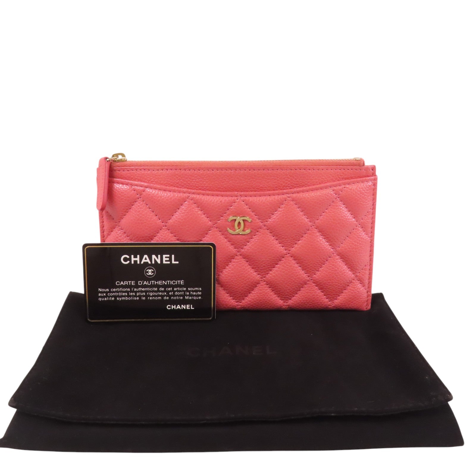 CHANEL 牛皮皮革Card Case金扣卡套