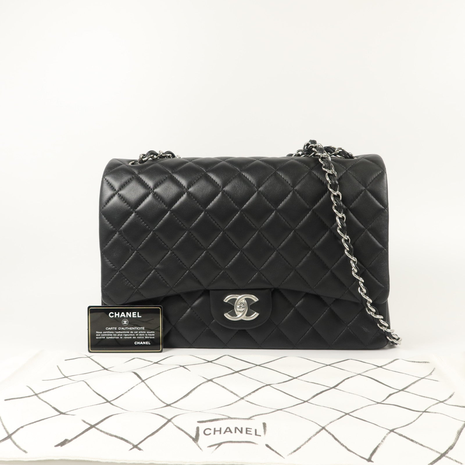 CHANEL 羊皮皮革Maxi Classic鏈帶肩背袋