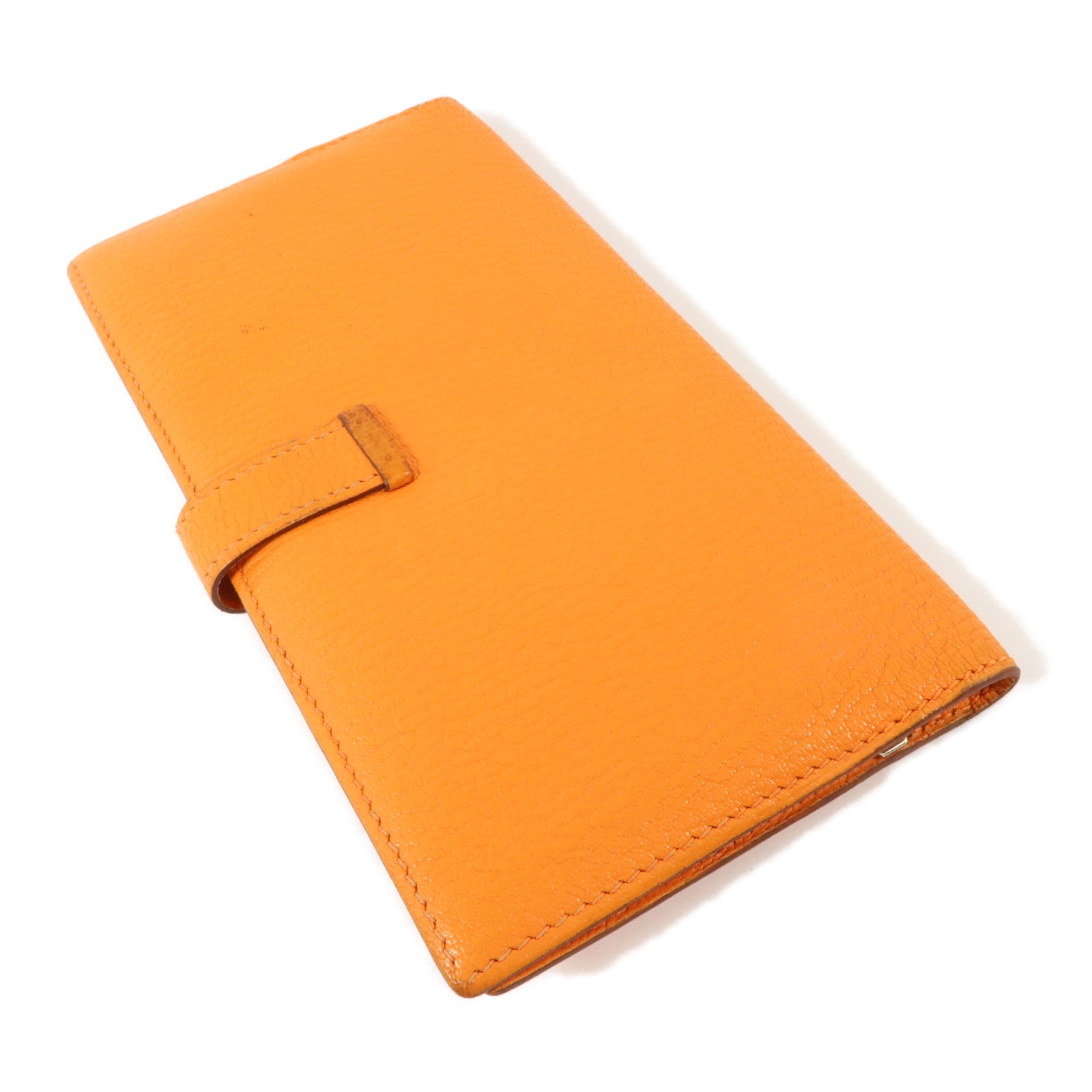 HERMES Chevre皮革Bearn Long Wallet長錢包Apricot