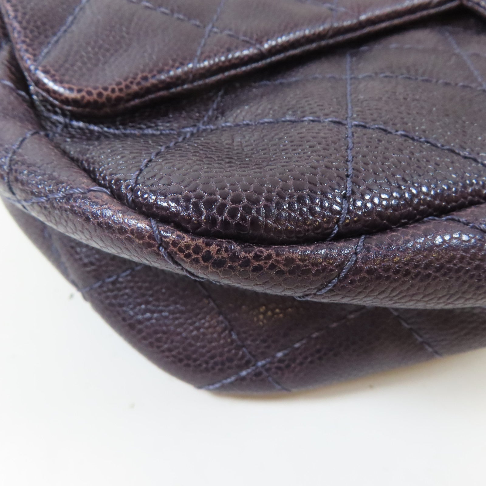 CHANEL 【激減優惠】菱格Caviar皮革Chain Shoulder Bag鏈帶肩背袋紫色