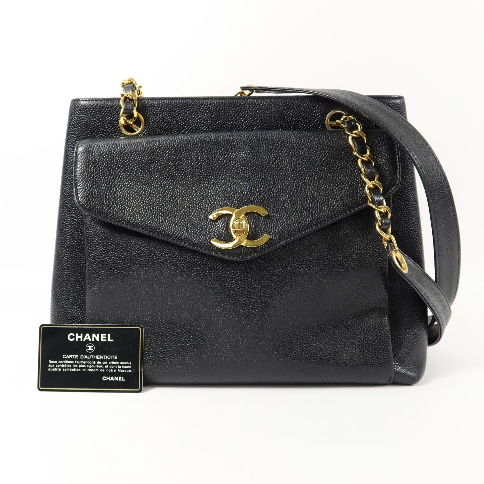 CHANEL 牛皮皮革Vintage Shoulder Bag鏈帶肩背袋
