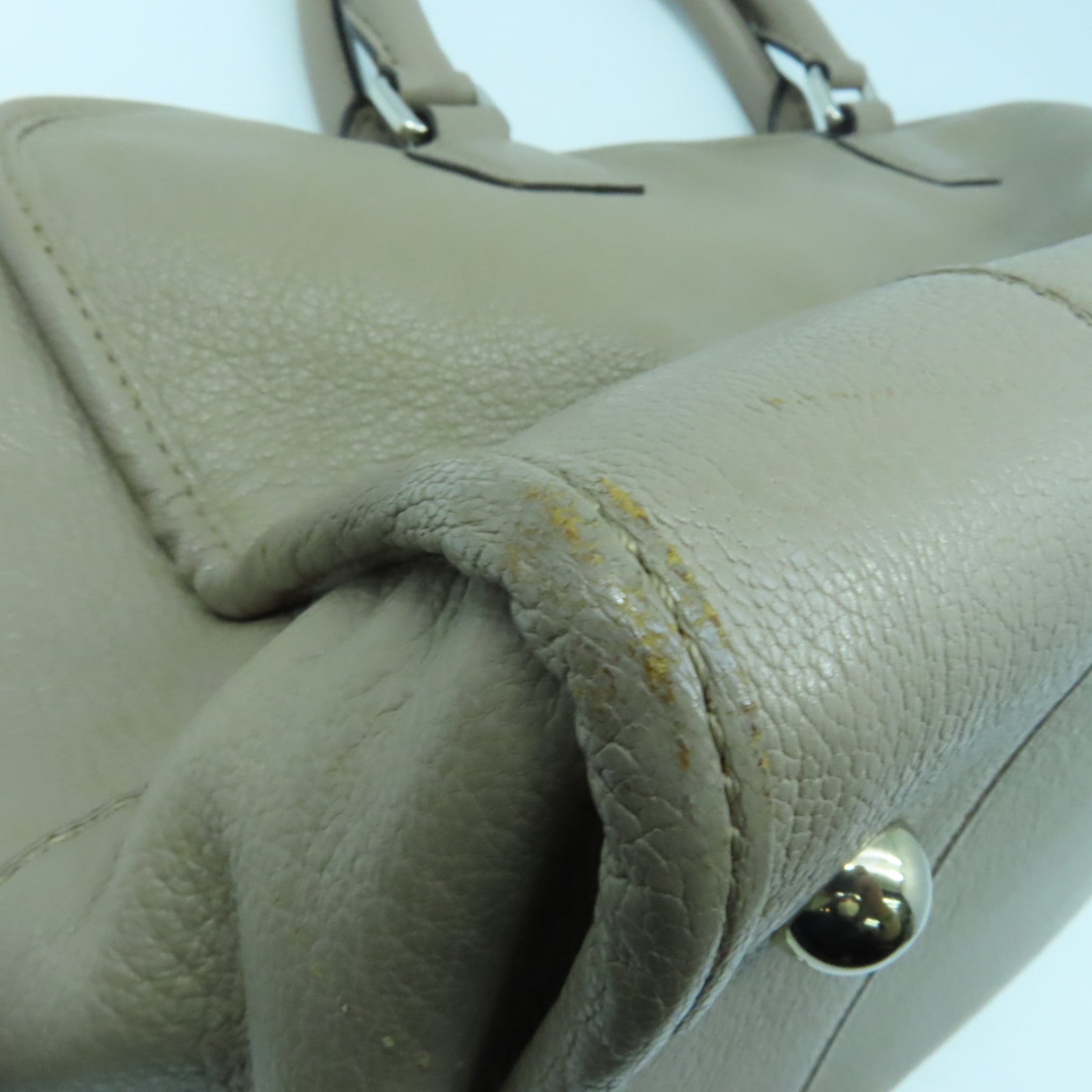 LOEWE **【激減優惠】牛皮皮革Handbag銀扣手挽袋灰色