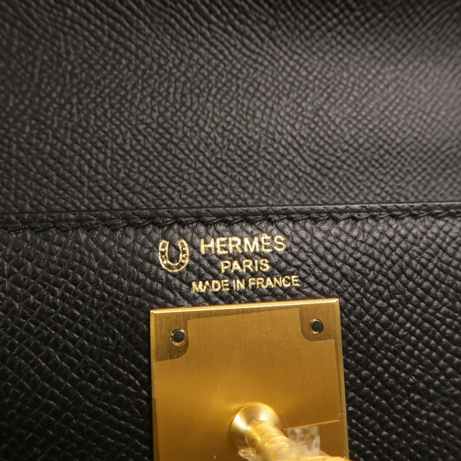 HERMES Epsom皮革Kelly 28 SPO手挽肩背兩用袋Noir/Craie