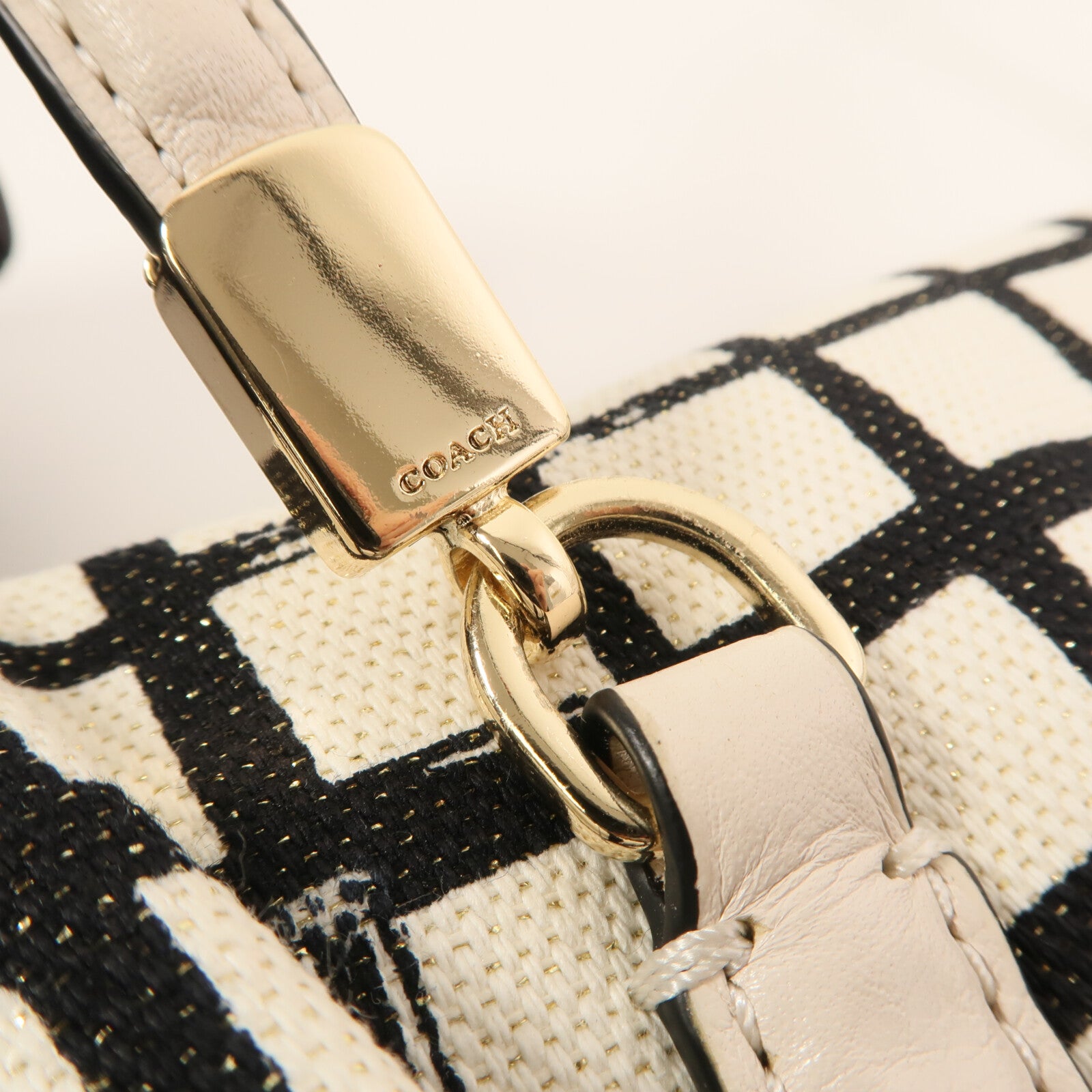 COACH 帆布Shoulder Bag金扣肩背袋