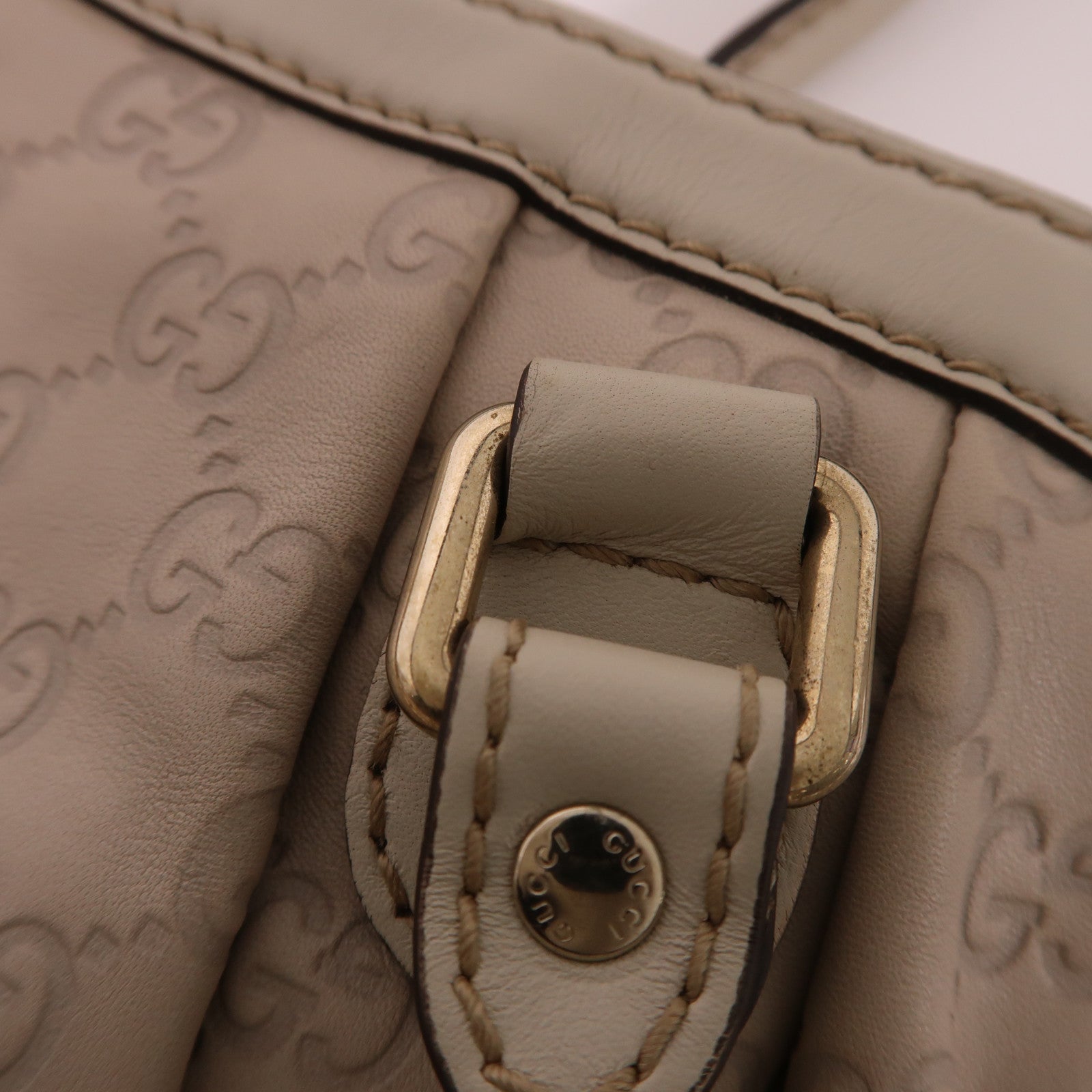 GUCCI GG GHW Sukey Shoulder Bag 296835 Calfskin Leather Beige