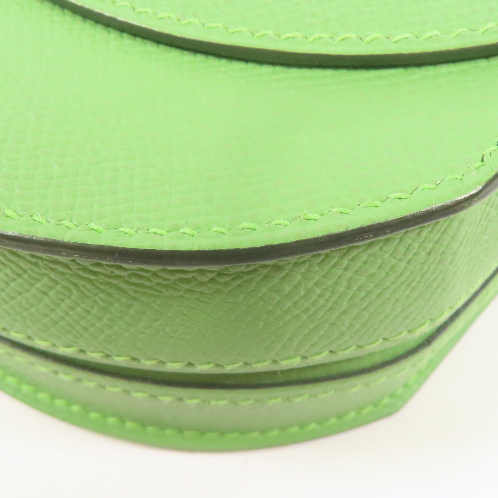 HERMES Epsom皮革Mosaique Mini銀扣肩背袋Vert Criquet