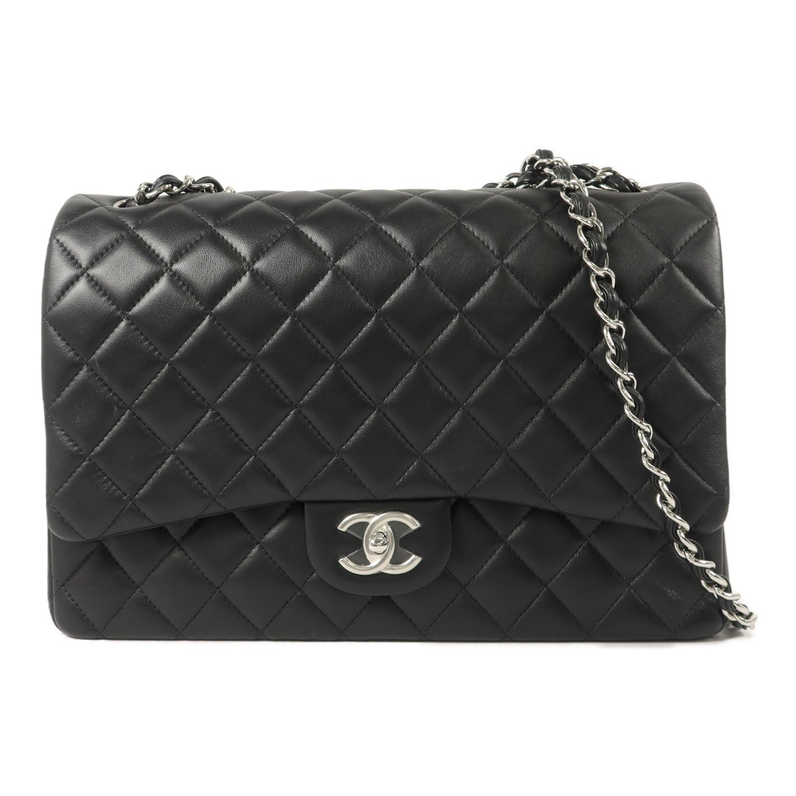 CHANEL 羊皮皮革Maxi Classic鏈帶肩背袋