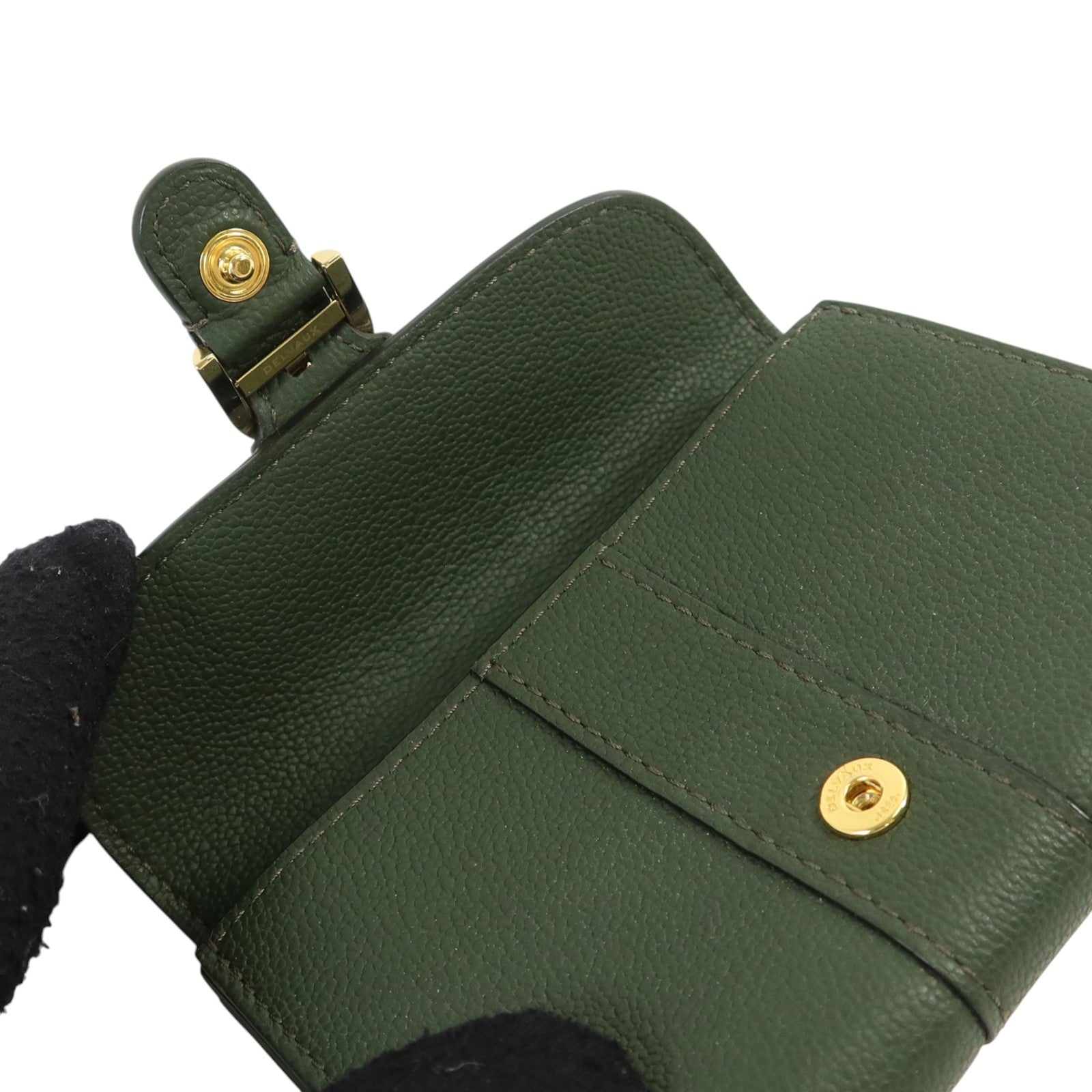 Delvaux 牛皮皮革Brillant Card Holder金扣卡片套