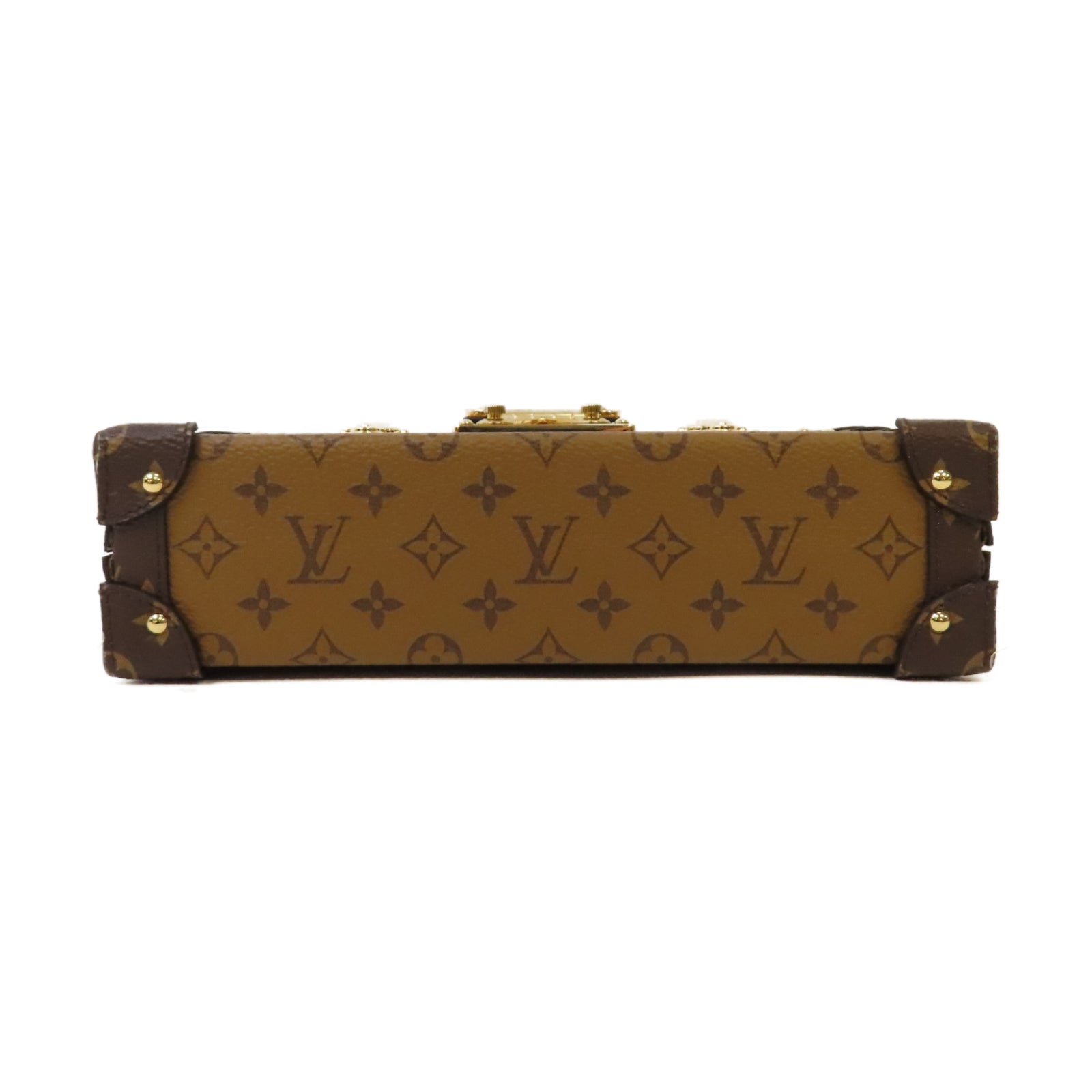 LOUIS VUITTON 【激減優惠】Monogram Reverse Petite Malle金扣肩背袋啡色