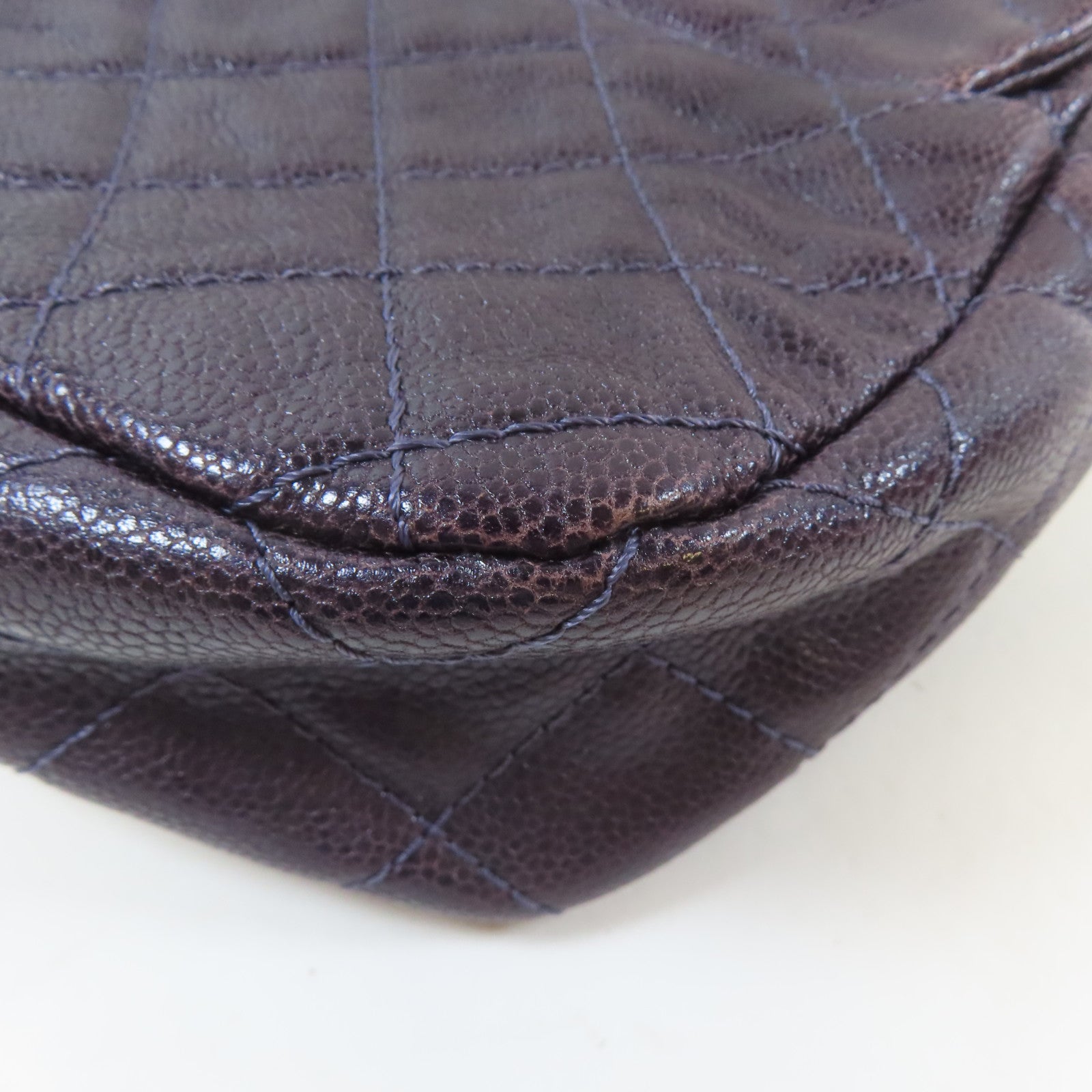 CHANEL 【激減優惠】菱格Caviar皮革Chain Shoulder Bag鏈帶肩背袋紫色