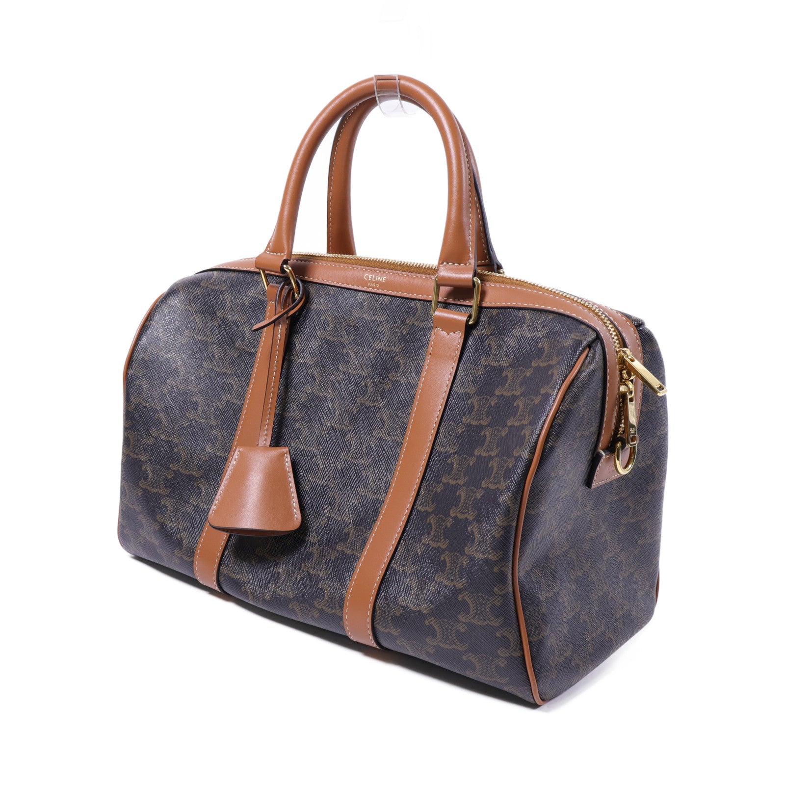 CELINE 塗層帆布Large Boston IN Triomphe金扣手挽肩背兩用袋