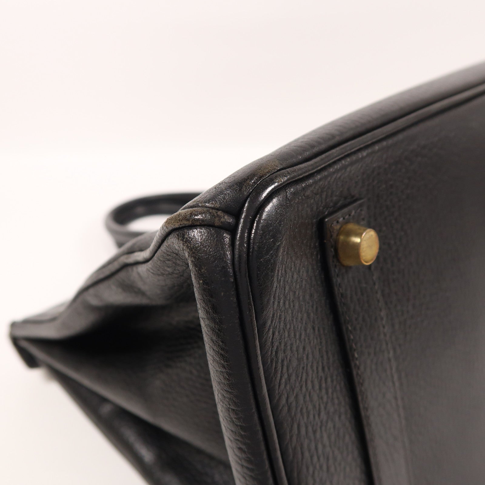 HERMES Ardennes皮革Birkin 25金扣手挽袋Noir