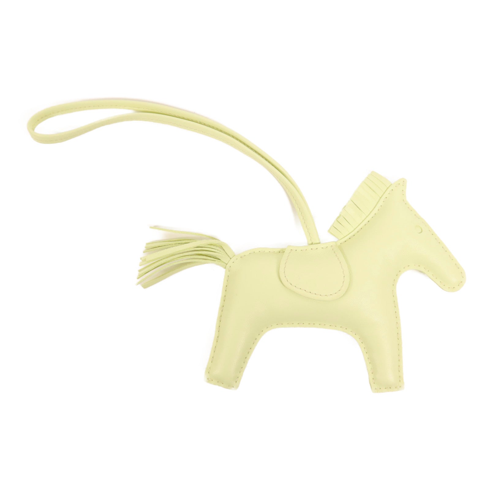 HERMES Milo皮革Rodeo GM掛飾Jaune Milton