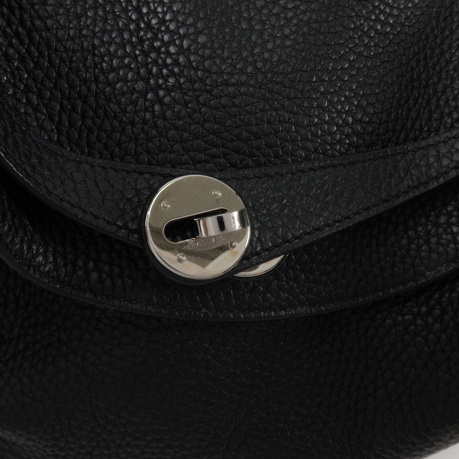 HERMES Clemence皮革Lindy 30手挽肩背兩用袋Noir