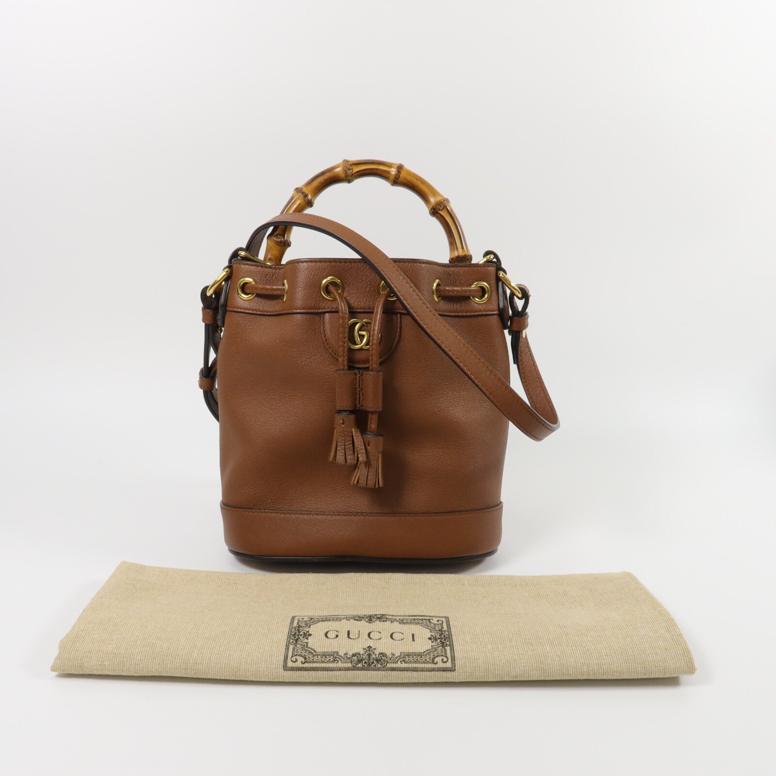 GUCCI 牛皮皮革Diana Mini Bucket Bag手挽肩背兩用袋