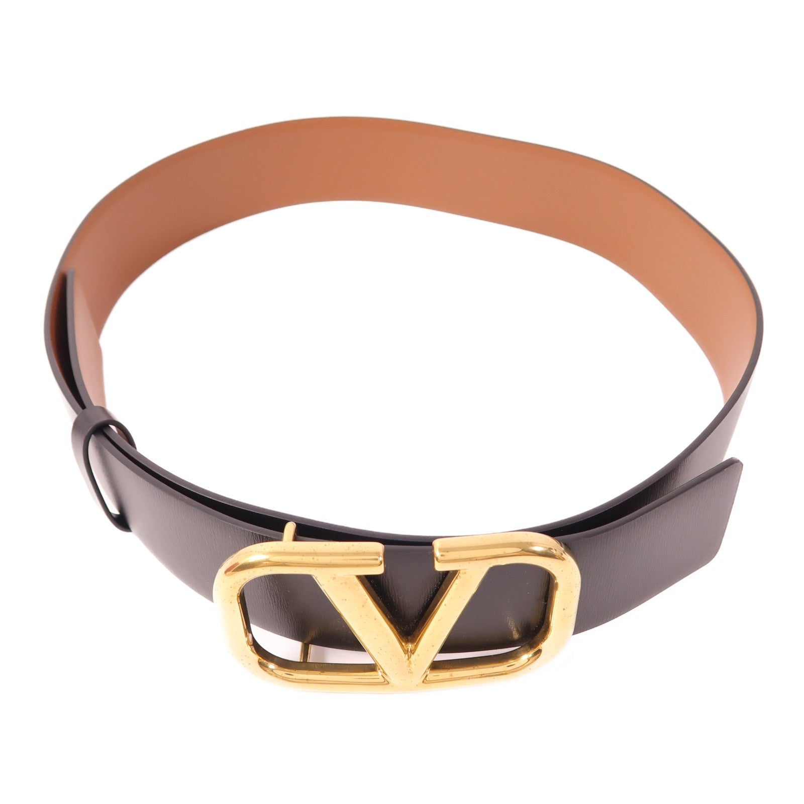 Valentino 牛皮皮革Belt金扣皮帶
