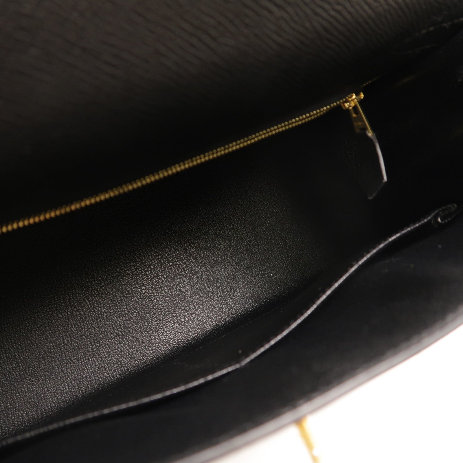 HERMES Epsom皮革Kelly 28 SPO手挽肩背兩用袋Noir/Craie
