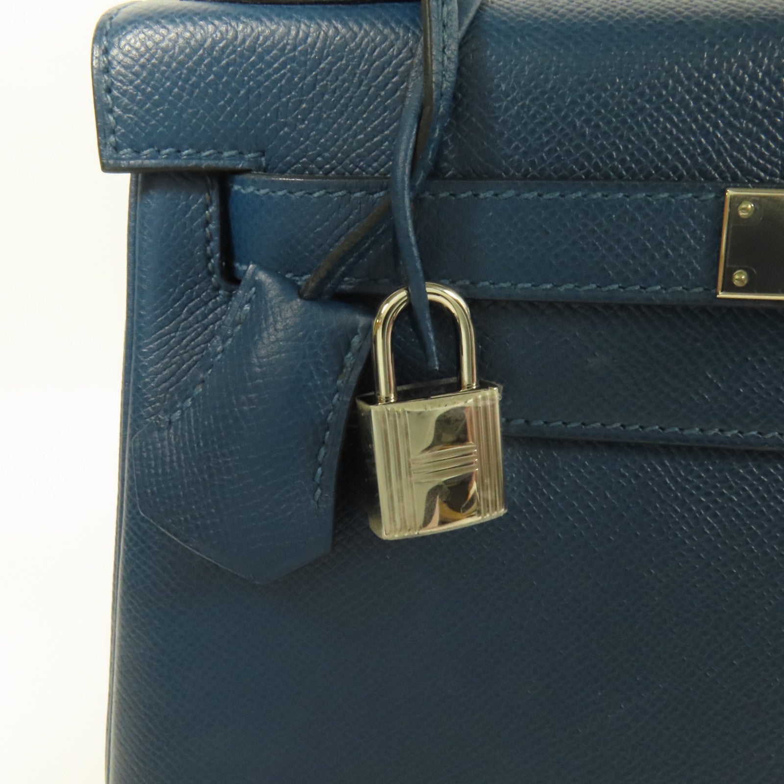 HERMES Epsom皮革Kelly 28銀扣手挽肩背兩用袋Colvert