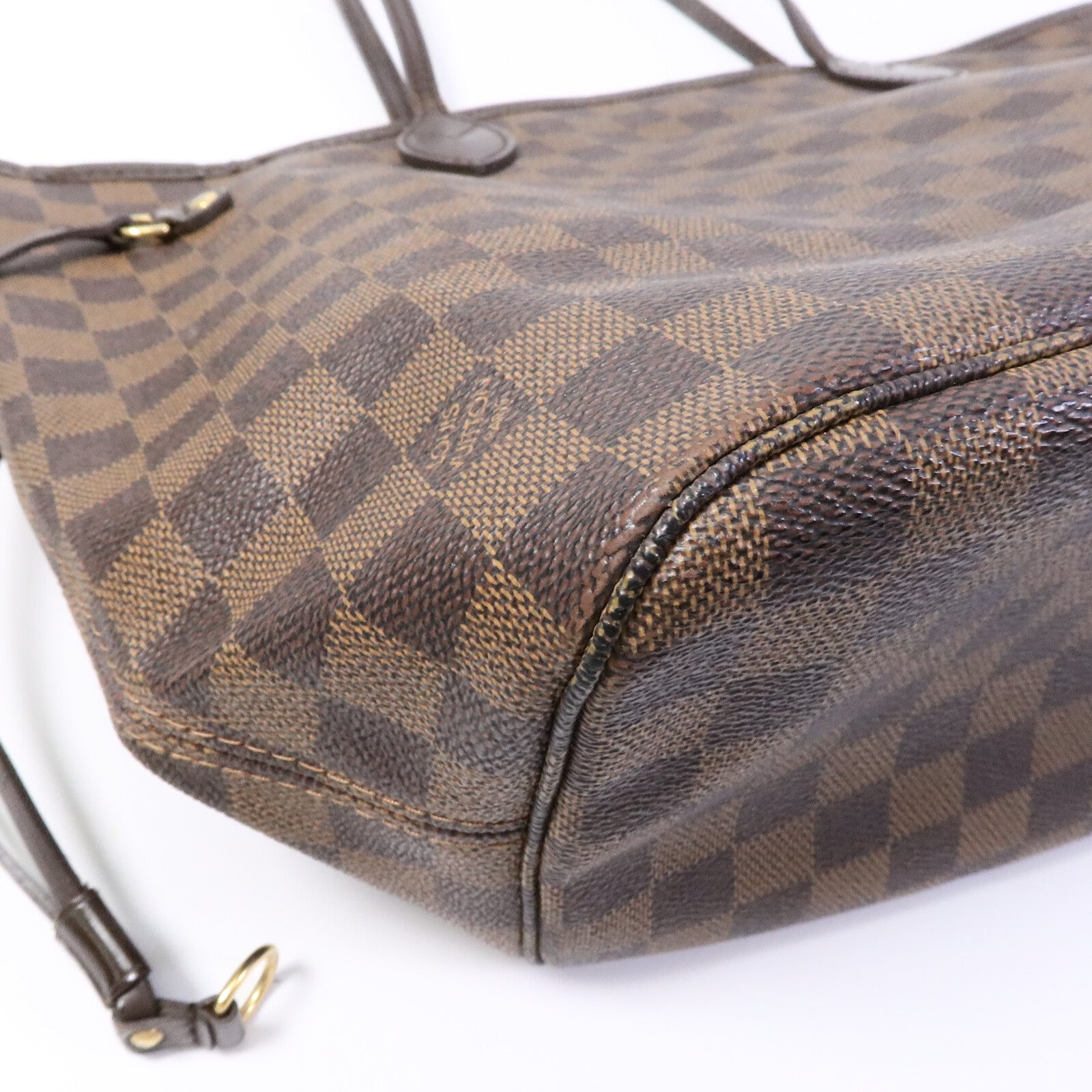 LOUIS VUITTON Damier Neverfull MM金扣肩背袋/手挽袋