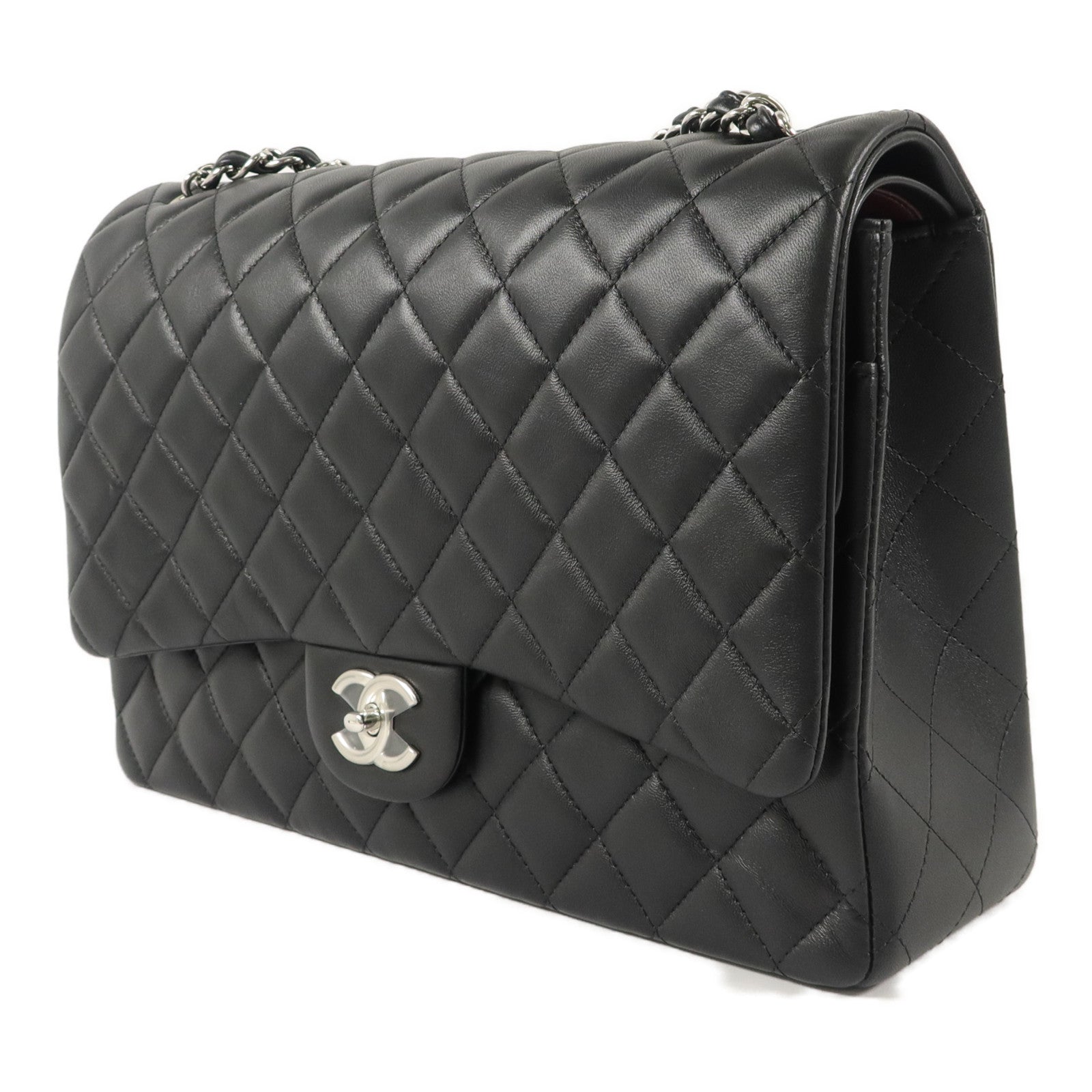 CHANEL 羊皮皮革Maxi Classic鏈帶肩背袋