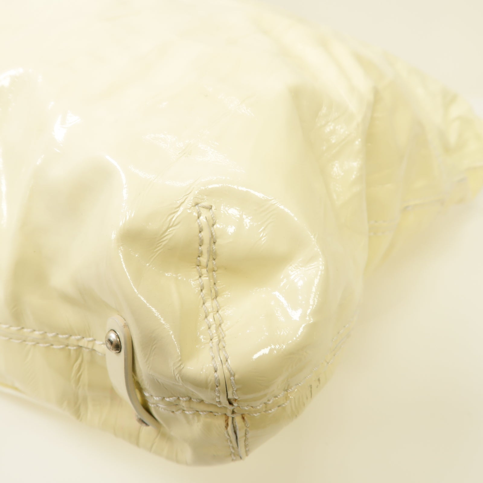 GIVENCHY 【激減優惠】漆皮皮革Shoulder Bag銀扣手挽肩背兩用袋白色