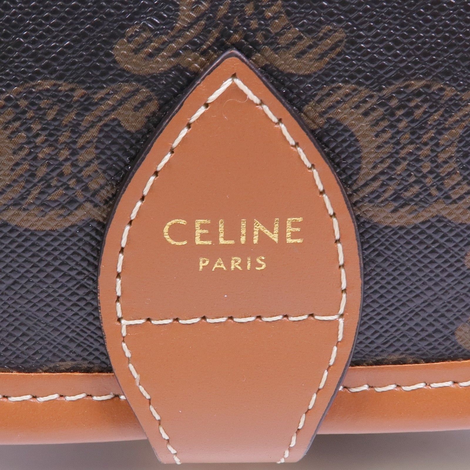 CELINE 塗層帆布Folco Bag金扣肩背袋