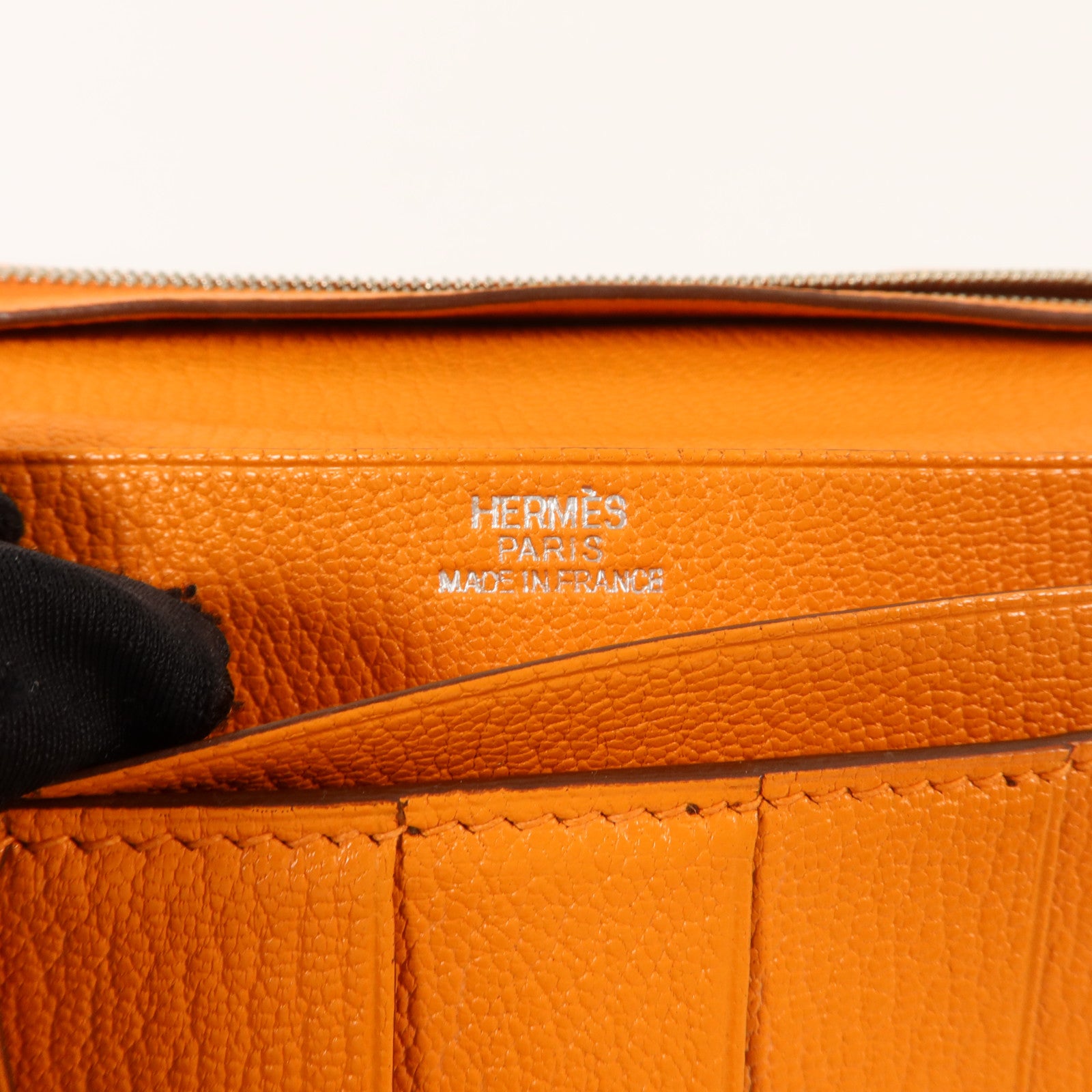 HERMES Chevre皮革Bearn Long Wallet長錢包Apricot