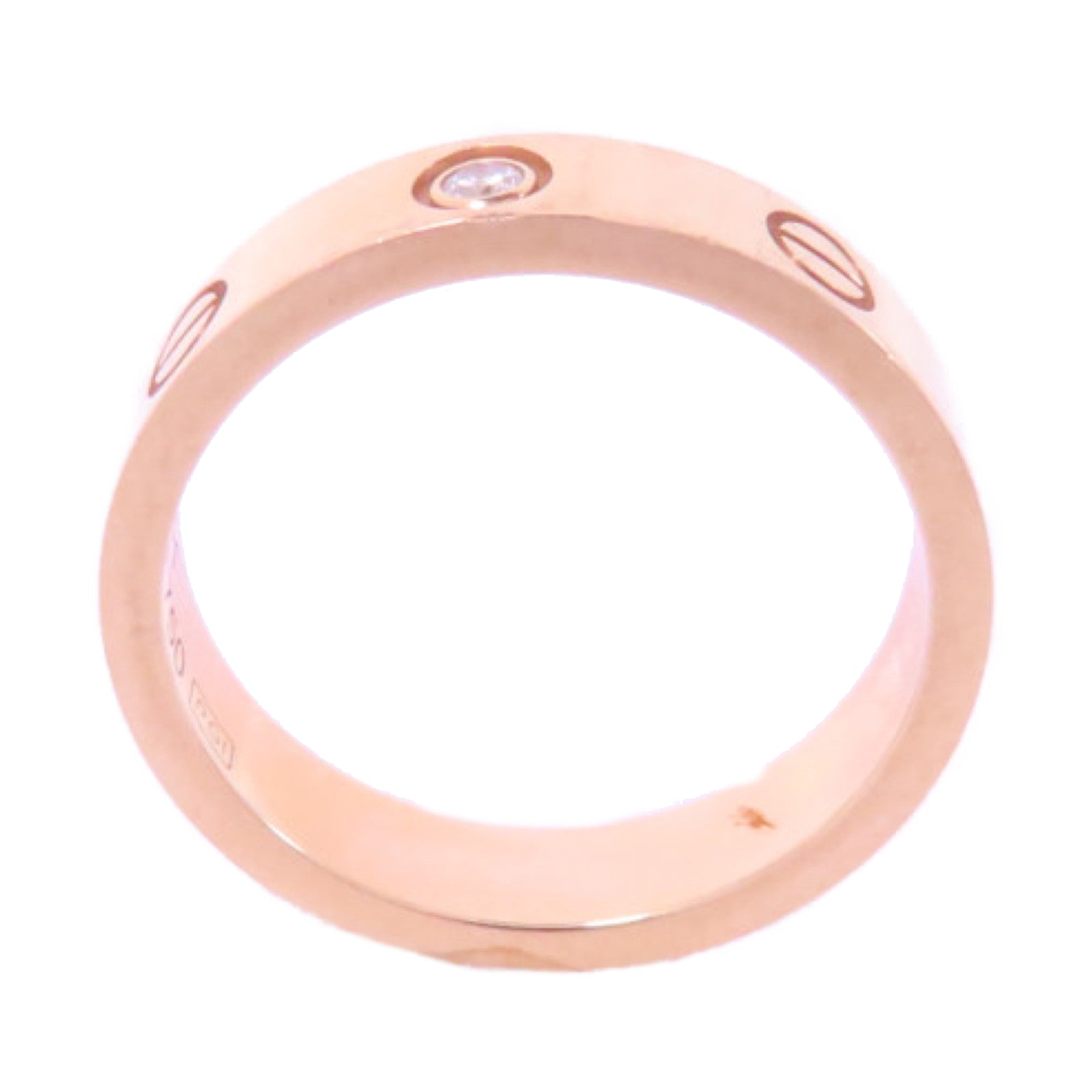 CARTIER 18K玫瑰金Love Diamond Ring鑽石戒指Cartier#51/US#5.75
