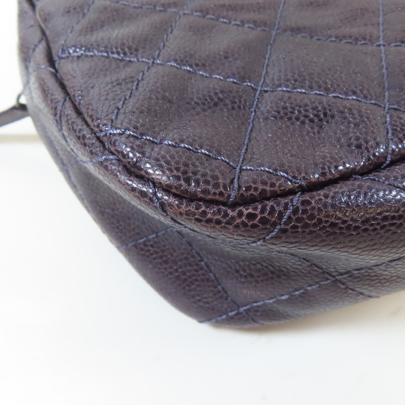 CHANEL 【激減優惠】菱格Caviar皮革Chain Shoulder Bag鏈帶肩背袋紫色