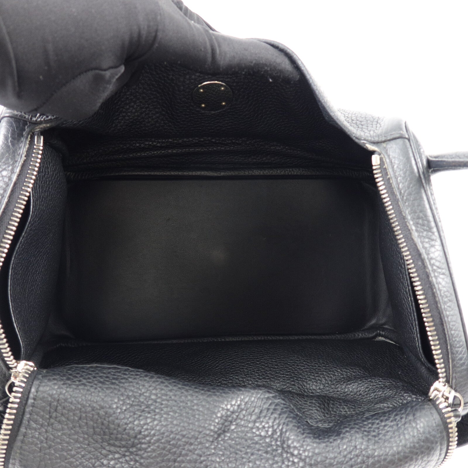 HERMES Clemence皮革Lindy 30手挽肩背兩用袋Noir