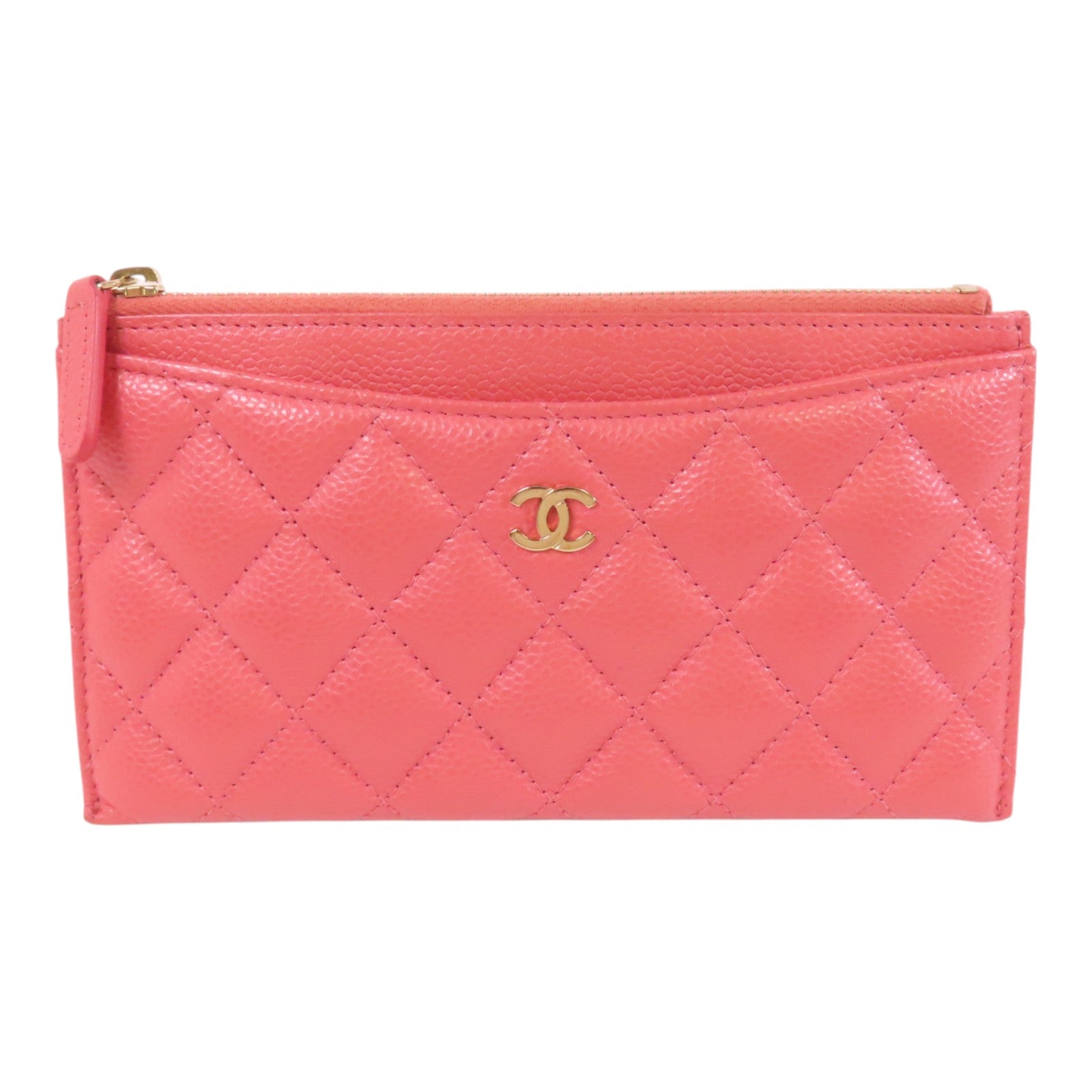 CHANEL 牛皮皮革Card Case金扣卡套