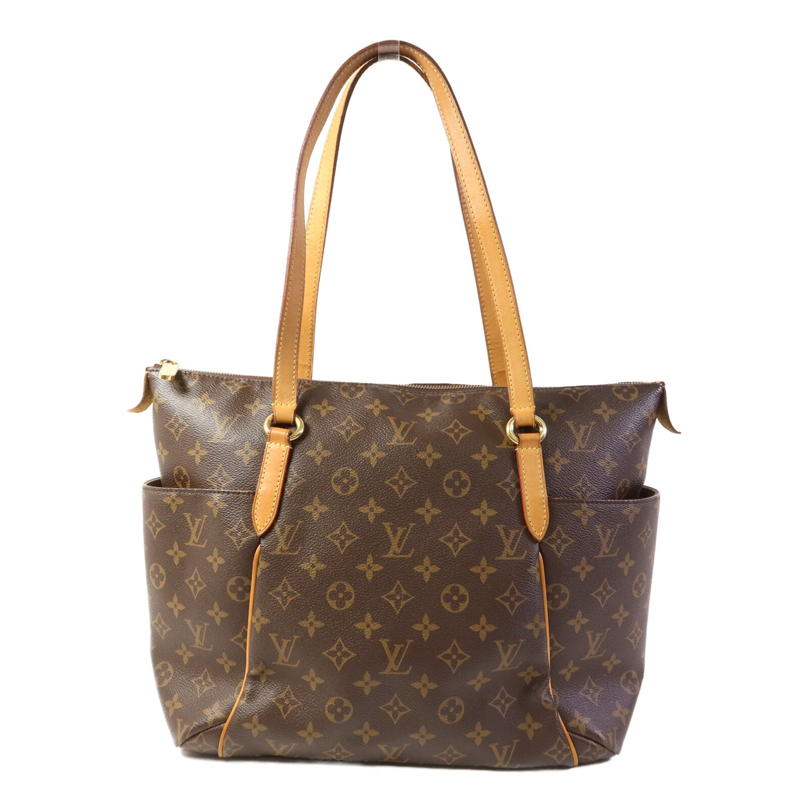 LOUIS VUITTON Monogram Totally MM金扣肩背袋棕色
