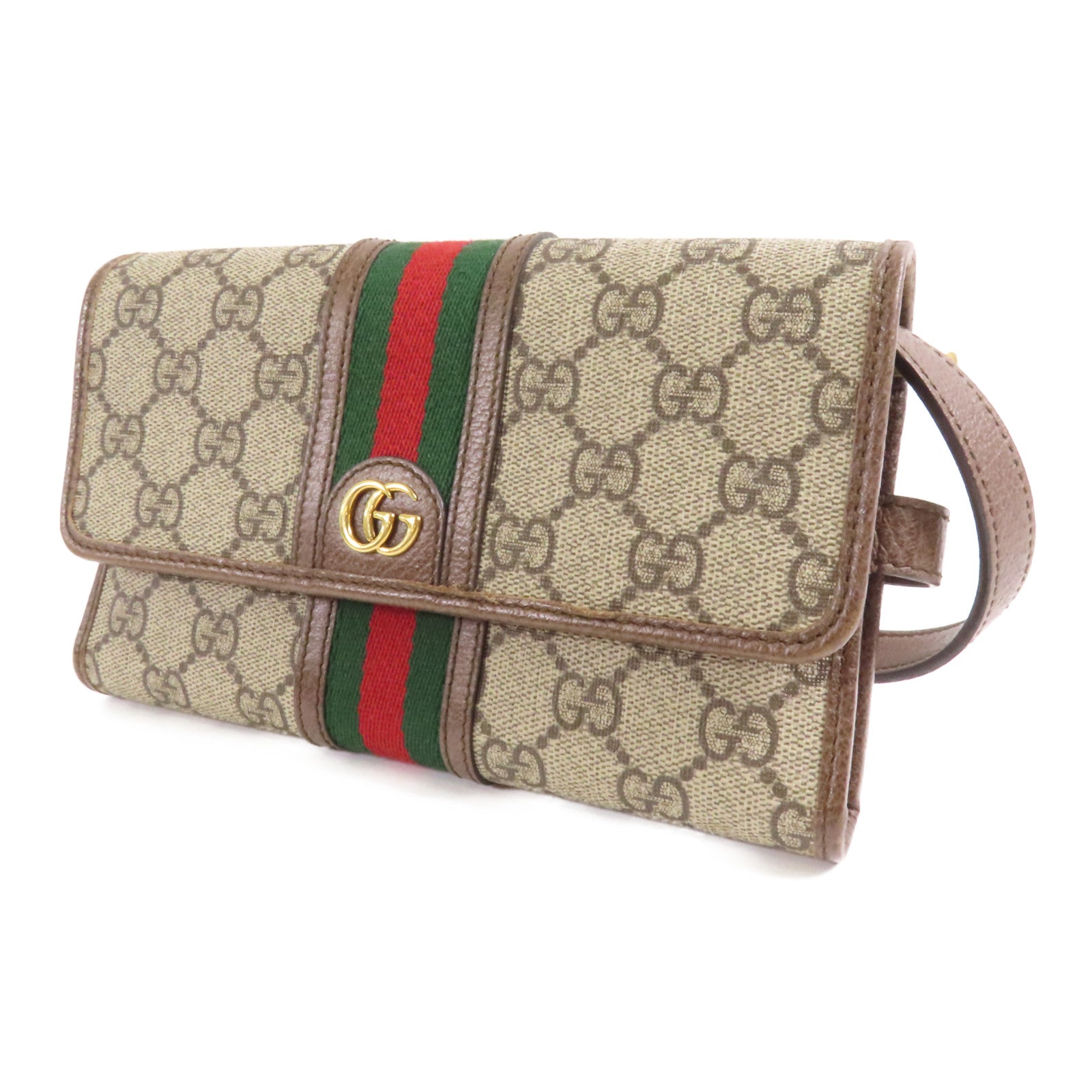 GUCCI GG GHW Shoulder Bag 645082 Coated Canvas Brown