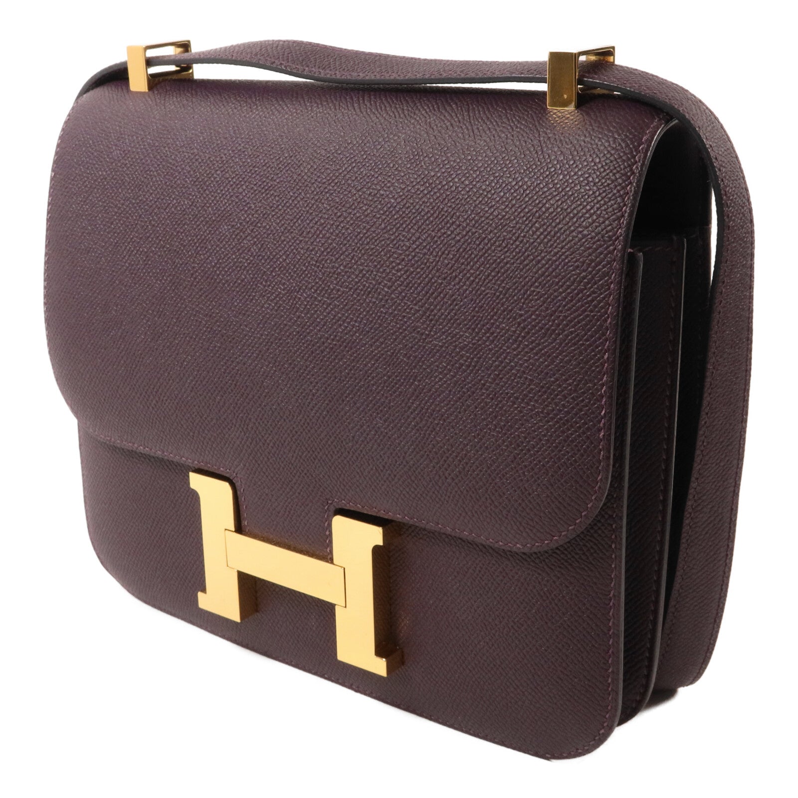 HERMES Epsom皮革Constance 24肩背袋Raisin