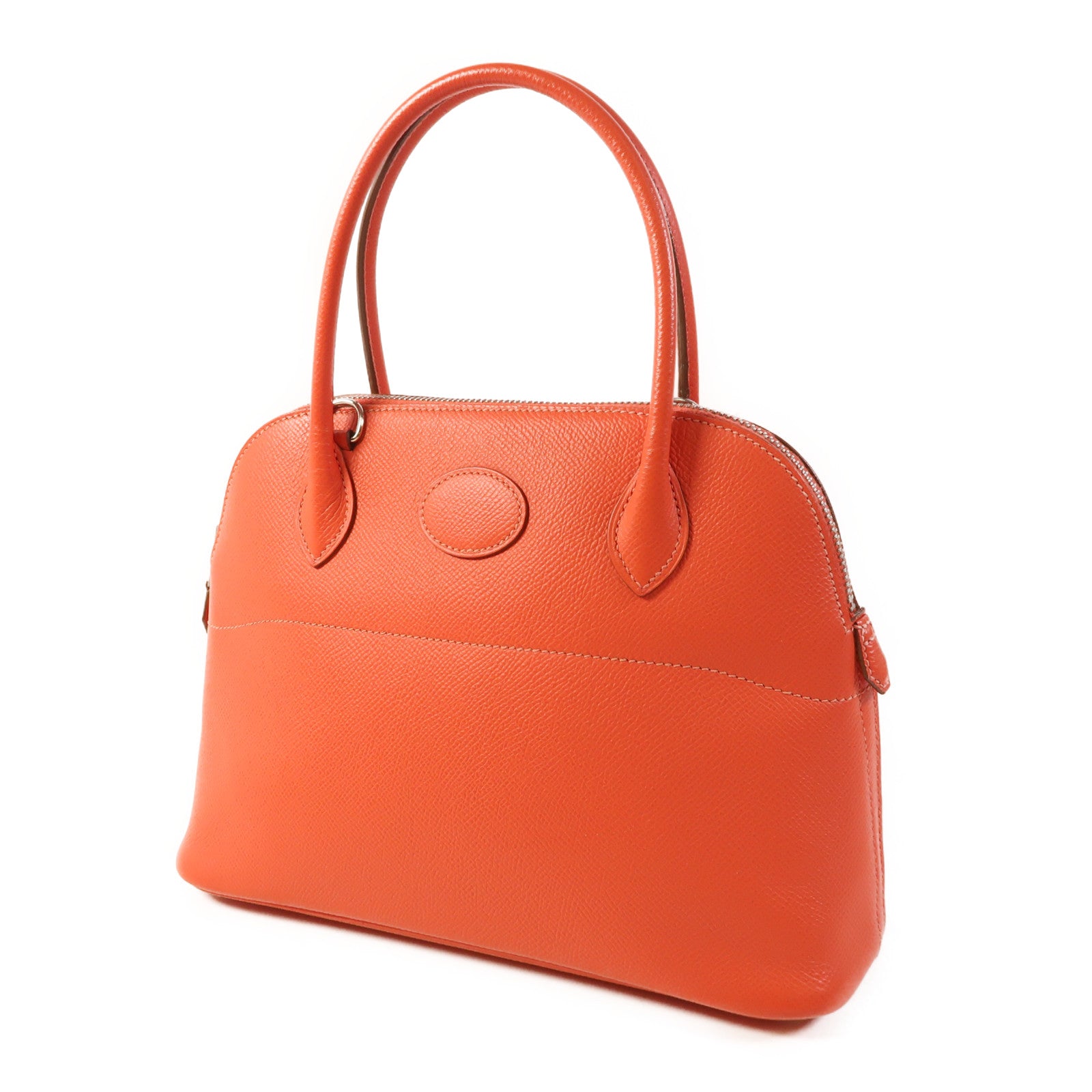 HERMES Epsom皮革Bolide 27銀扣手挽肩背兩用袋T5 Rose Jaipur