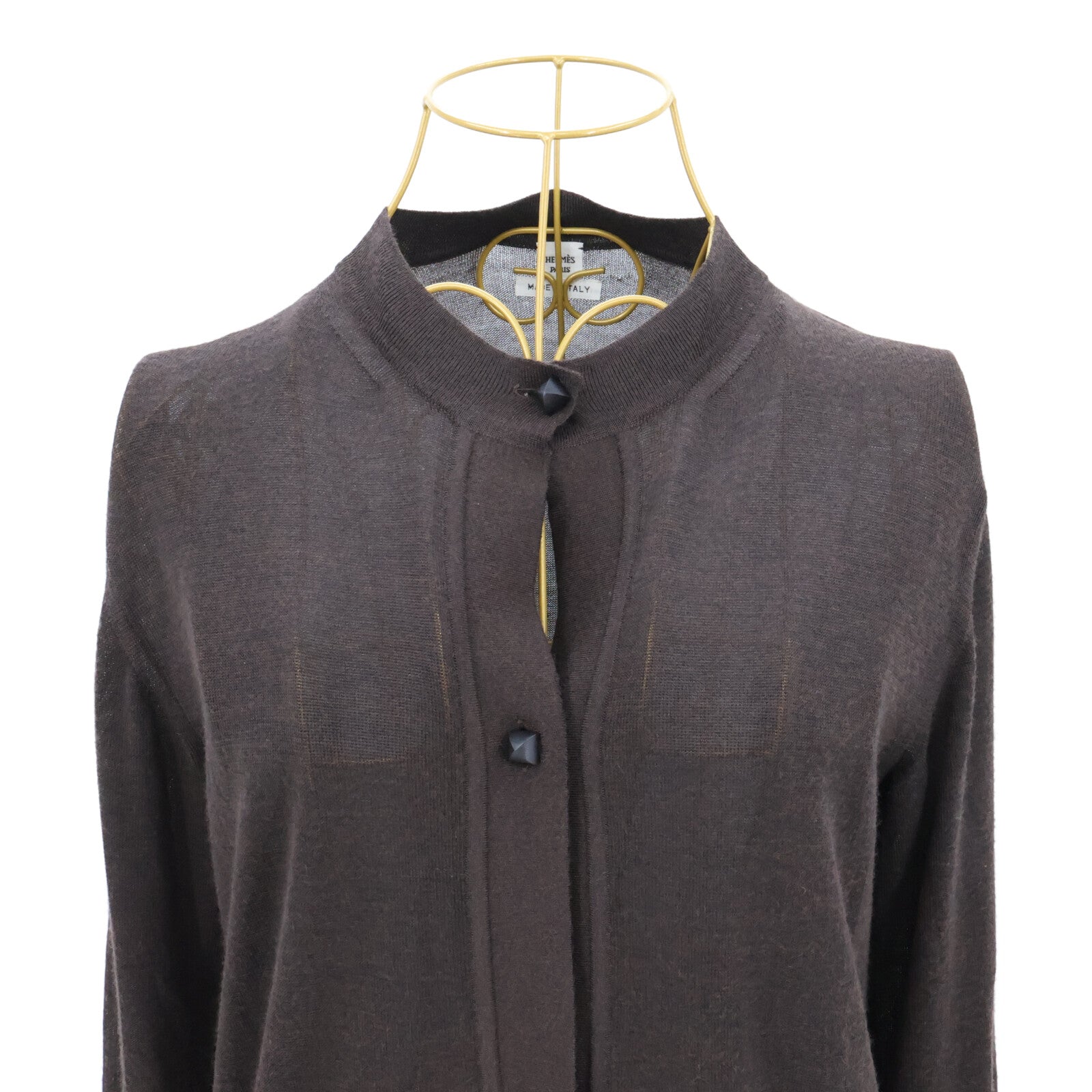 HERMES Medor Wood Button Cardigan針織