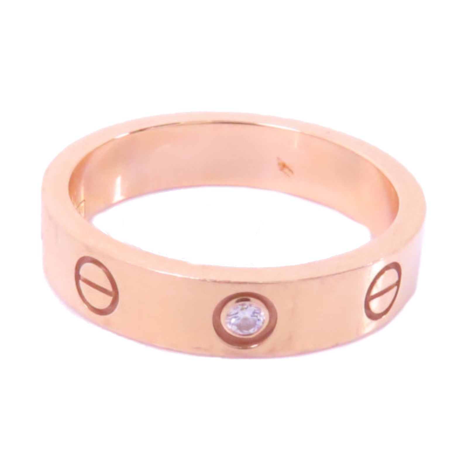 CARTIER 18K玫瑰金Love Diamond Ring鑽石戒指Cartier#51/US#5.75