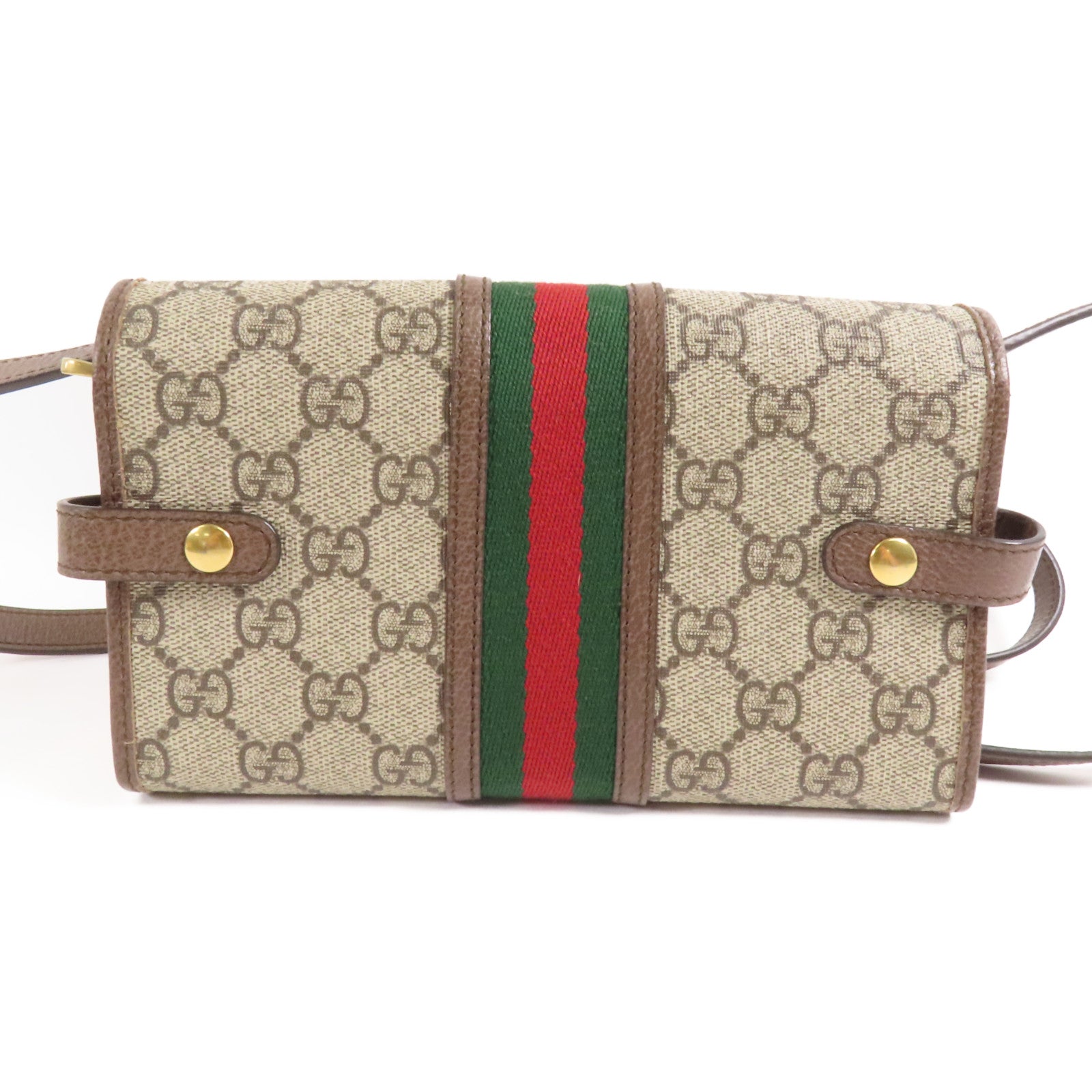 GUCCI GG GHW Shoulder Bag 645082 Coated Canvas Brown