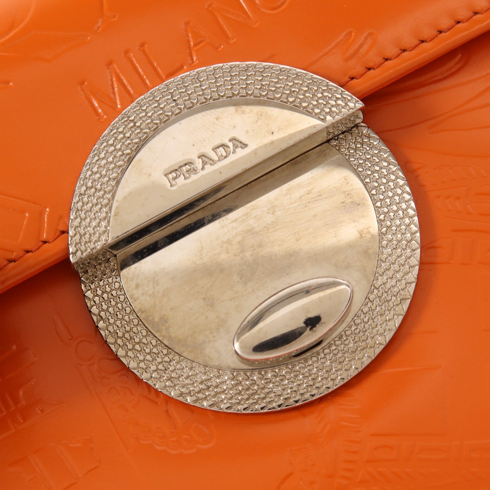 PRADA 牛皮皮革Wallet銀扣錢包