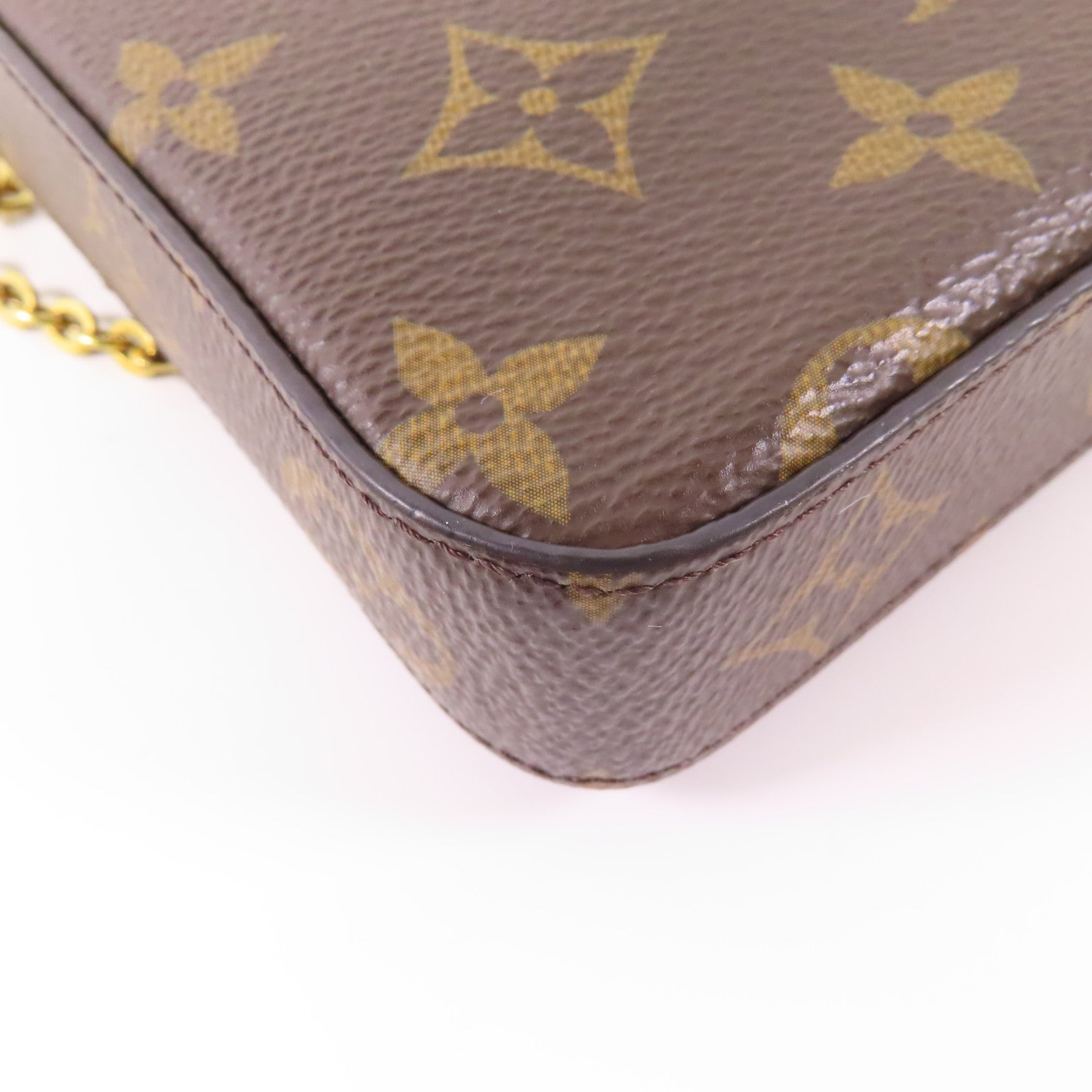 LOUIS VUITTON Monogram Felicie Pochette金扣鏈帶肩背袋